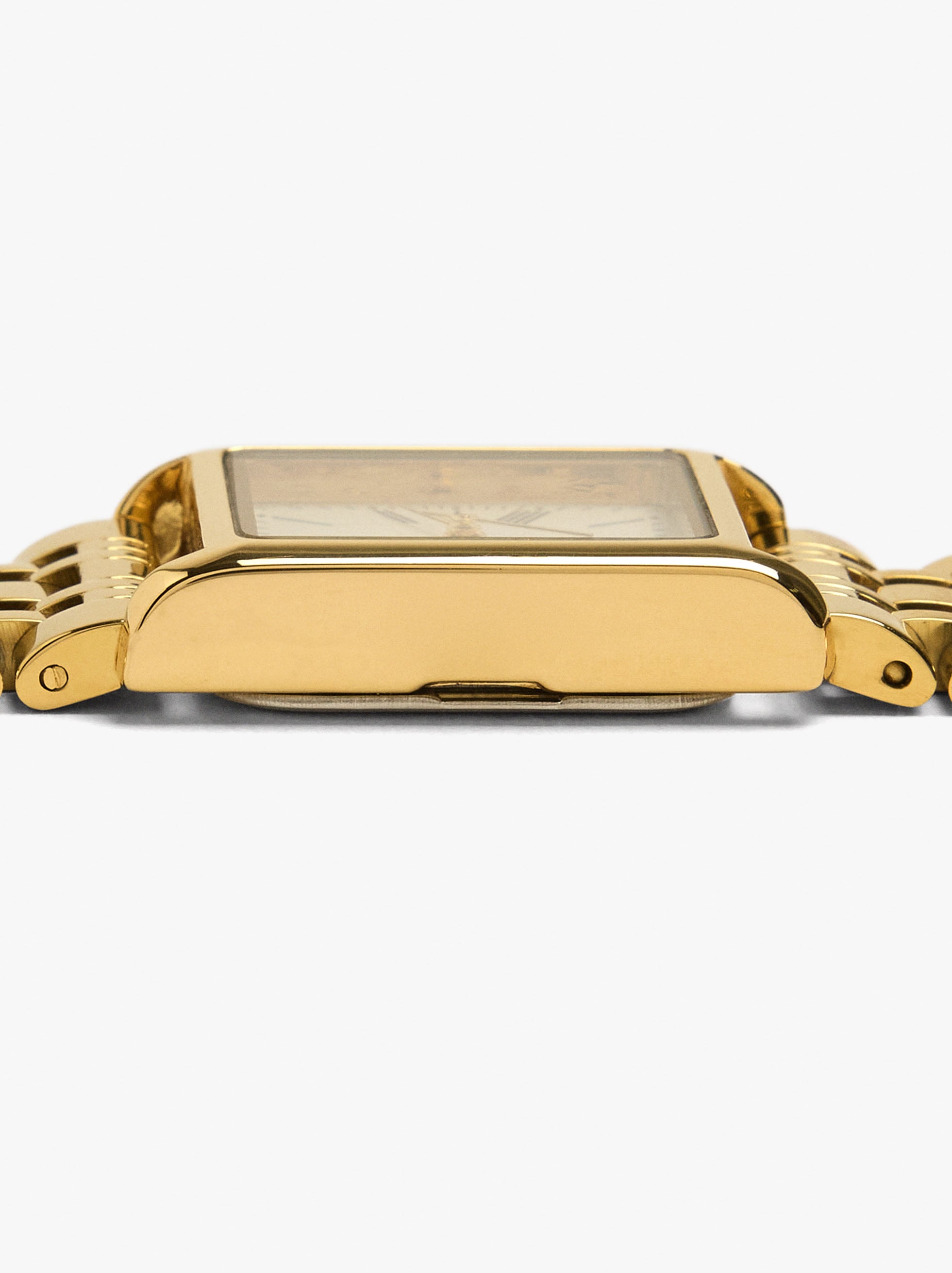 Reloj rectangular con pulsera de acero inoxidable image number 6.0
