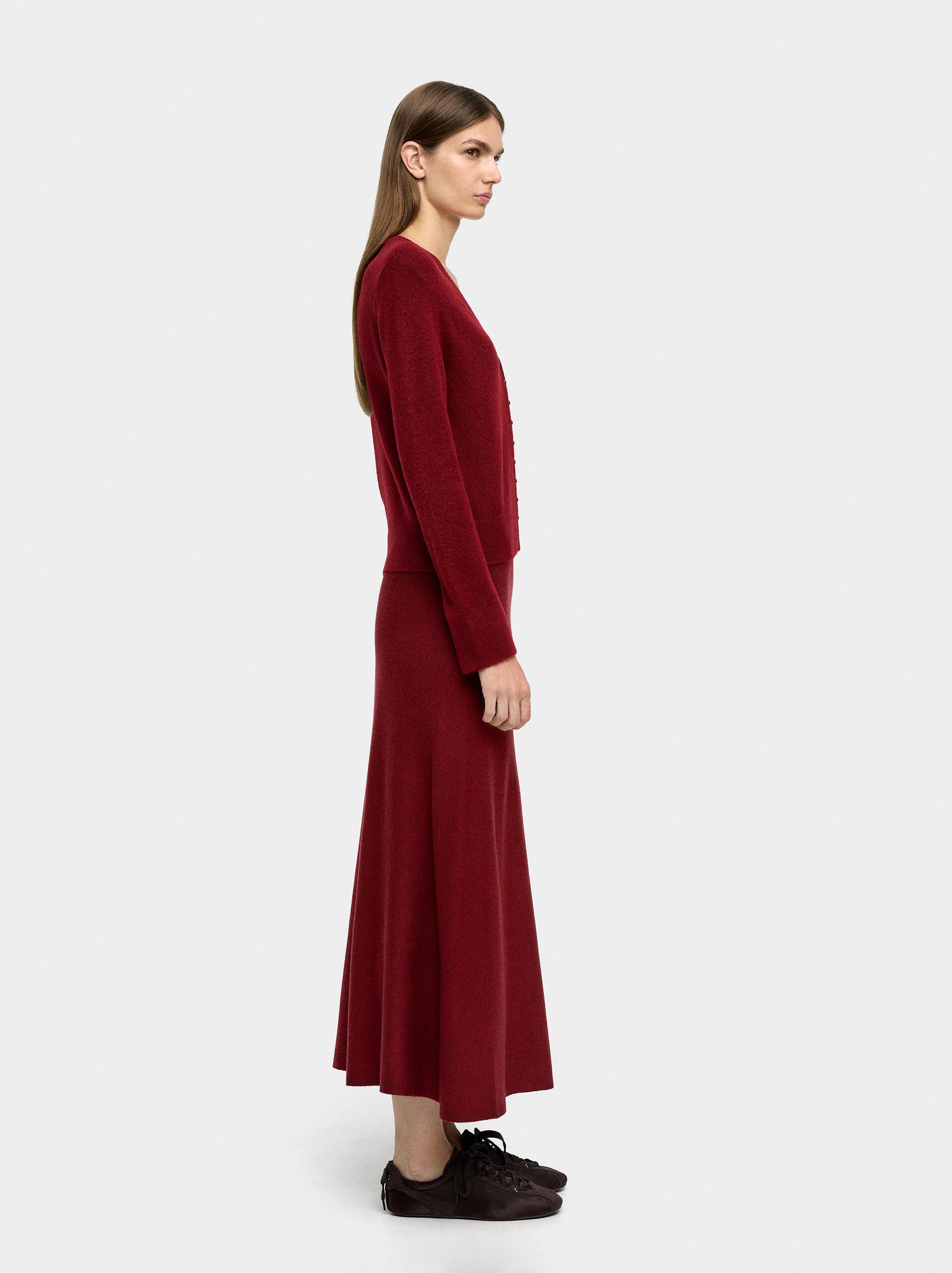 V-neck knit cardigan image number 2.0