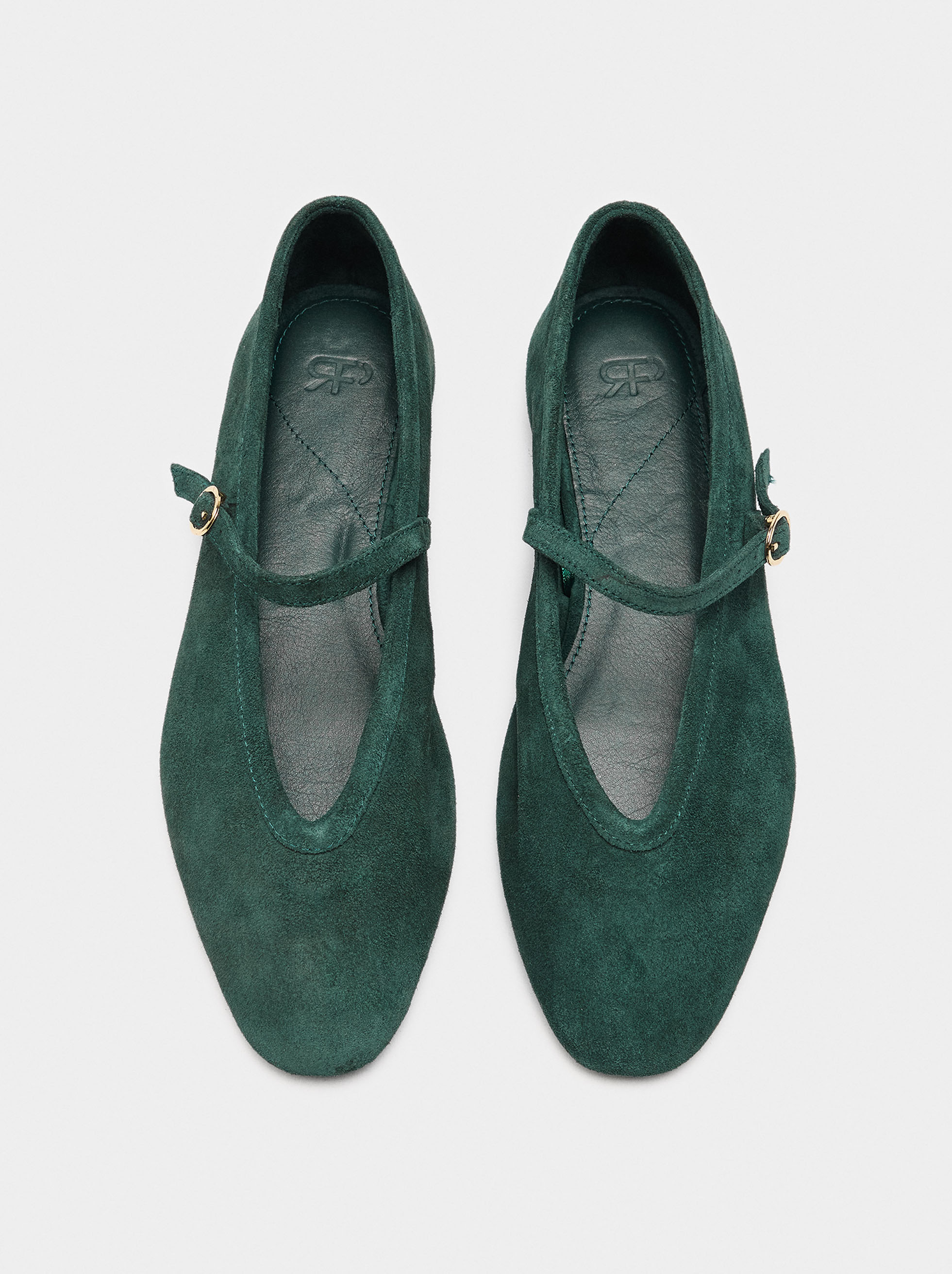 Leather ballet flats with strap and buckle image number 0.0