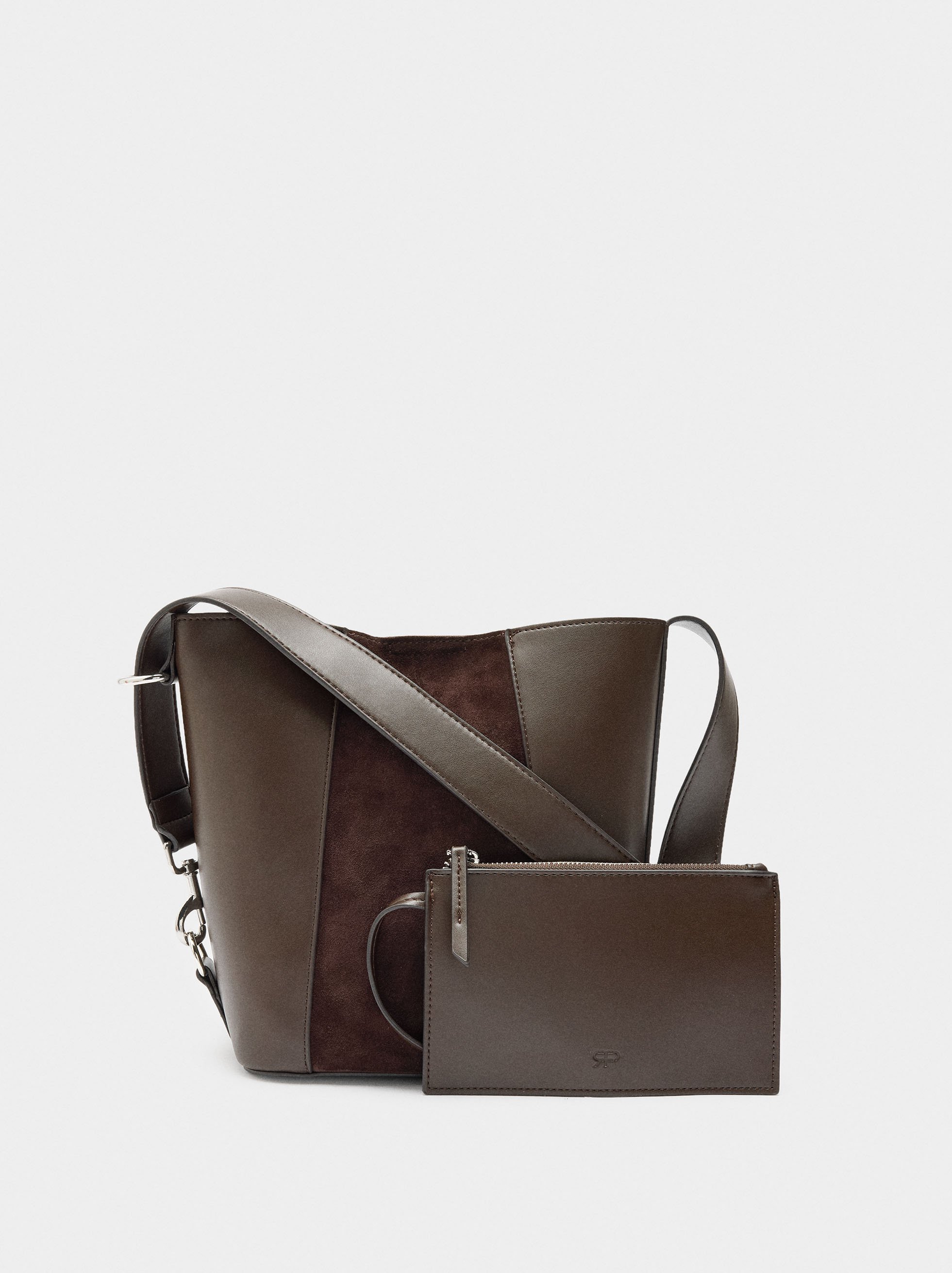 Sac seau avec des détails en cuir image number 2.0