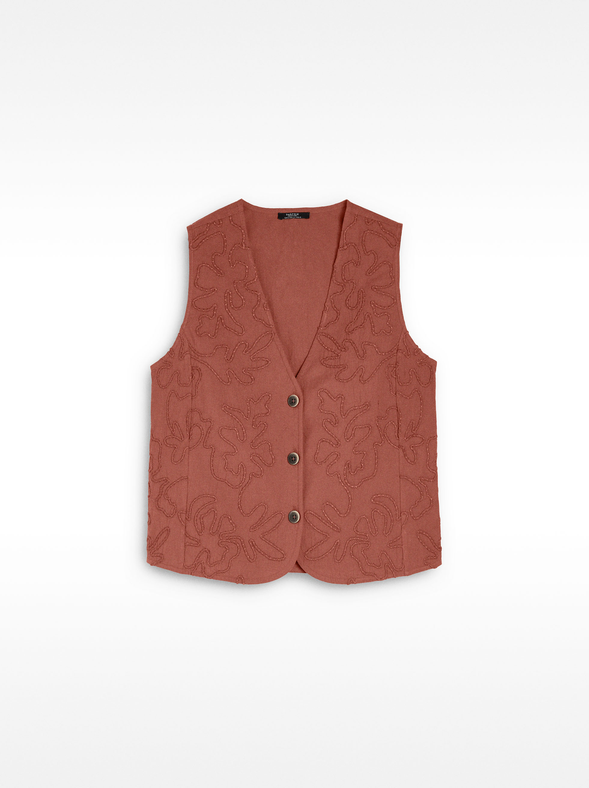 Gilet avec broderies 100% coton image number 4.0