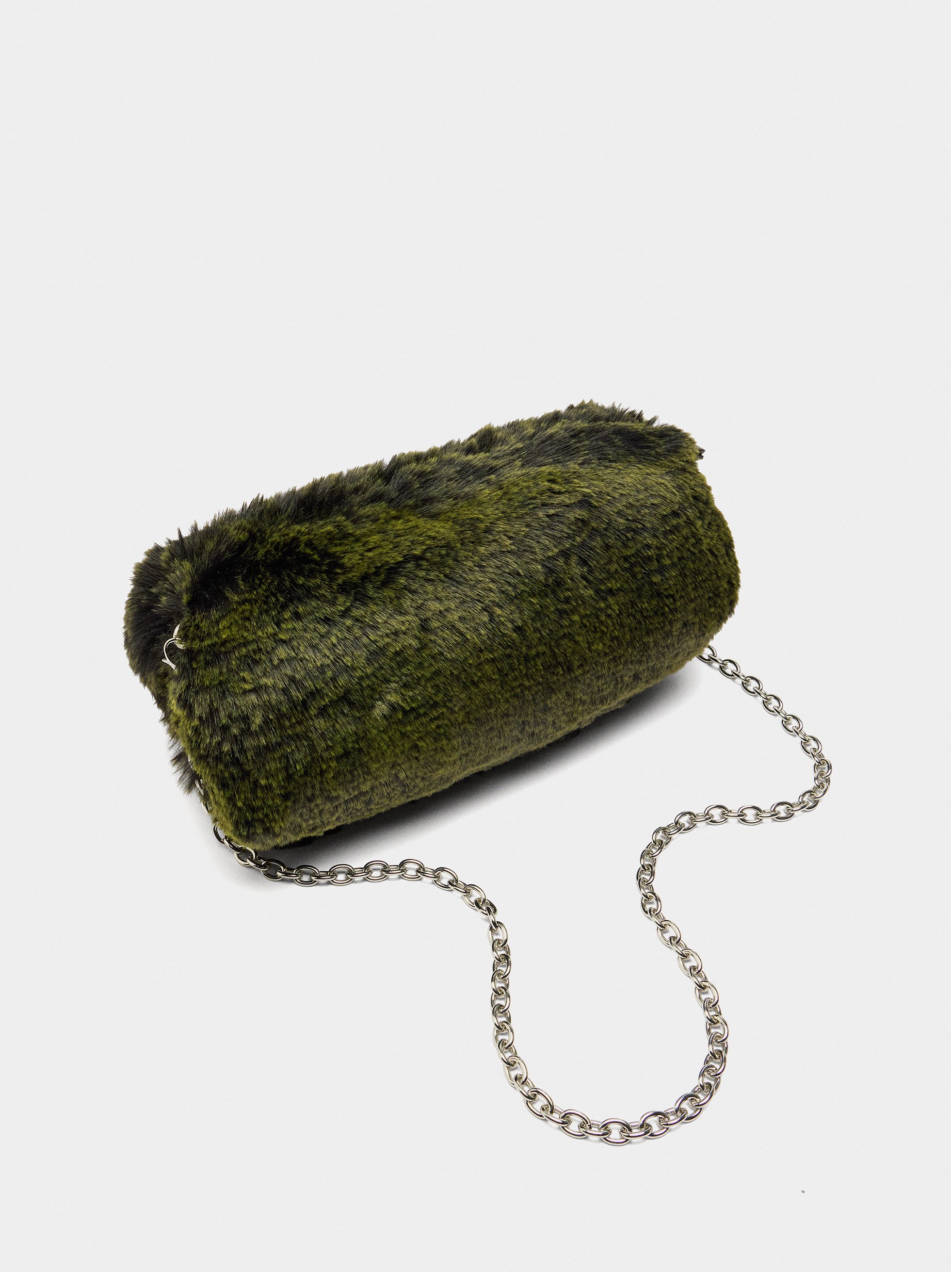 Handbag with fur effect image number 3.0