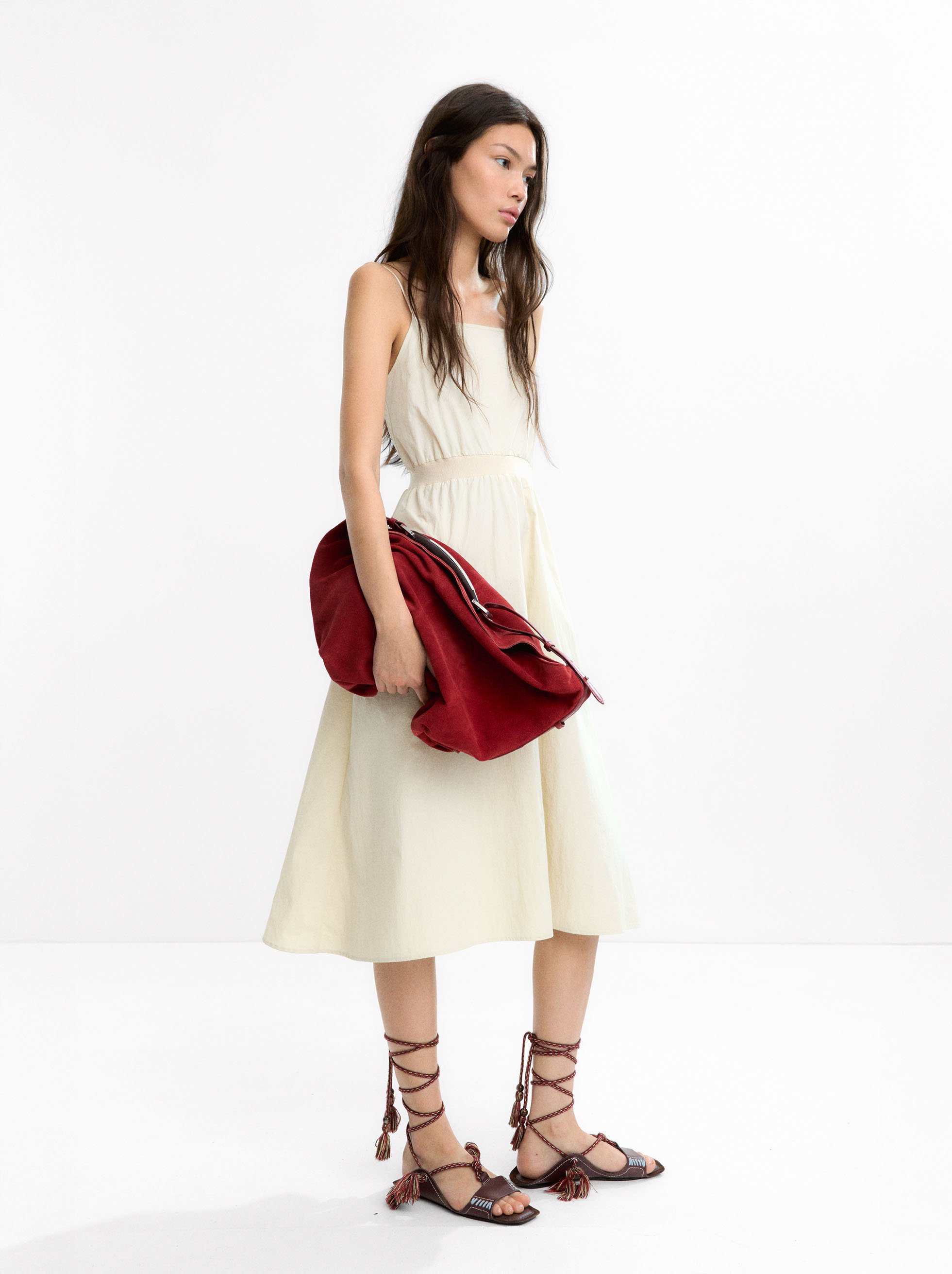 Midi dress with straps image number 0.0