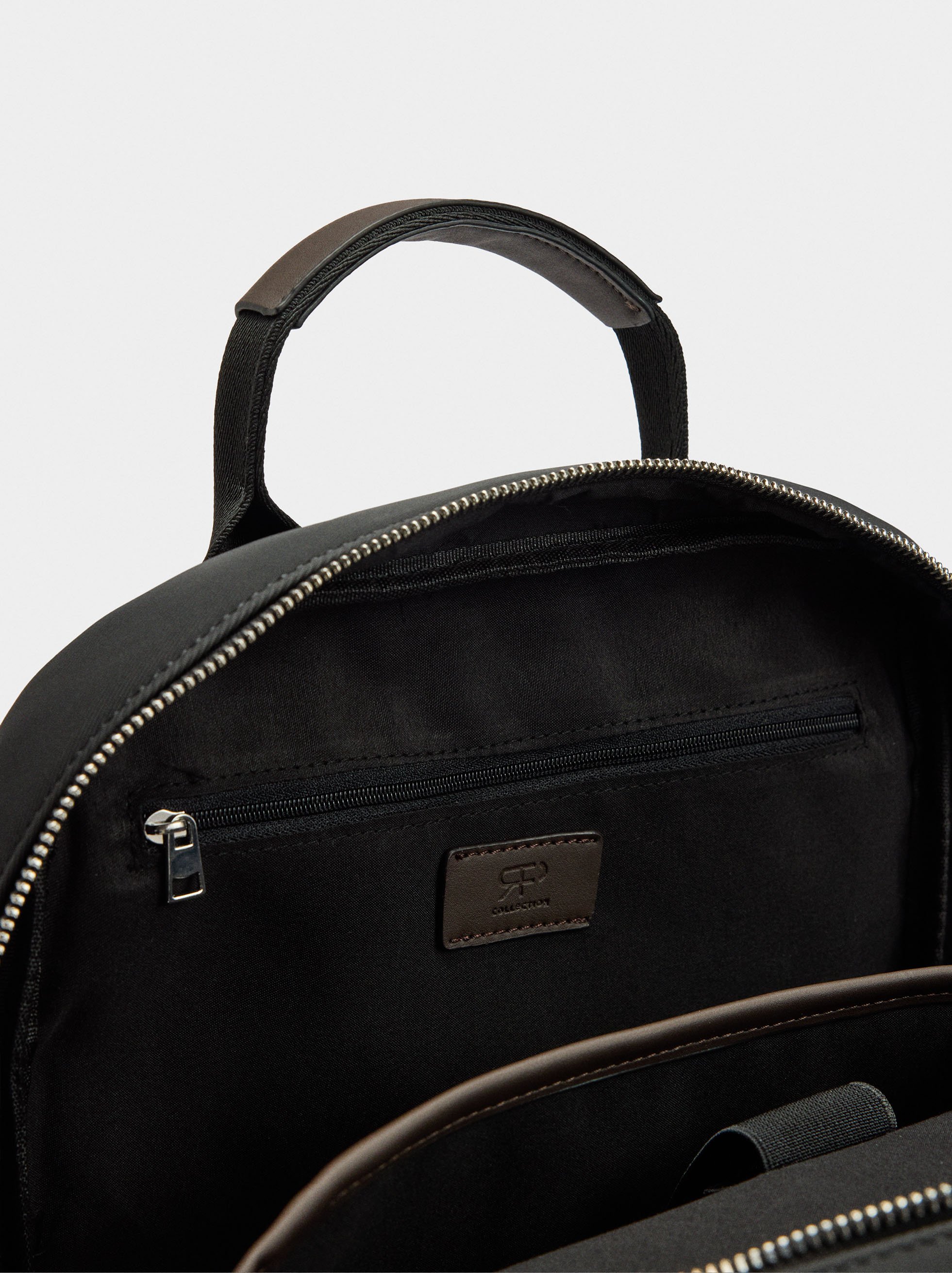 Nylon-effect laptop backpack 13" image number 4.0