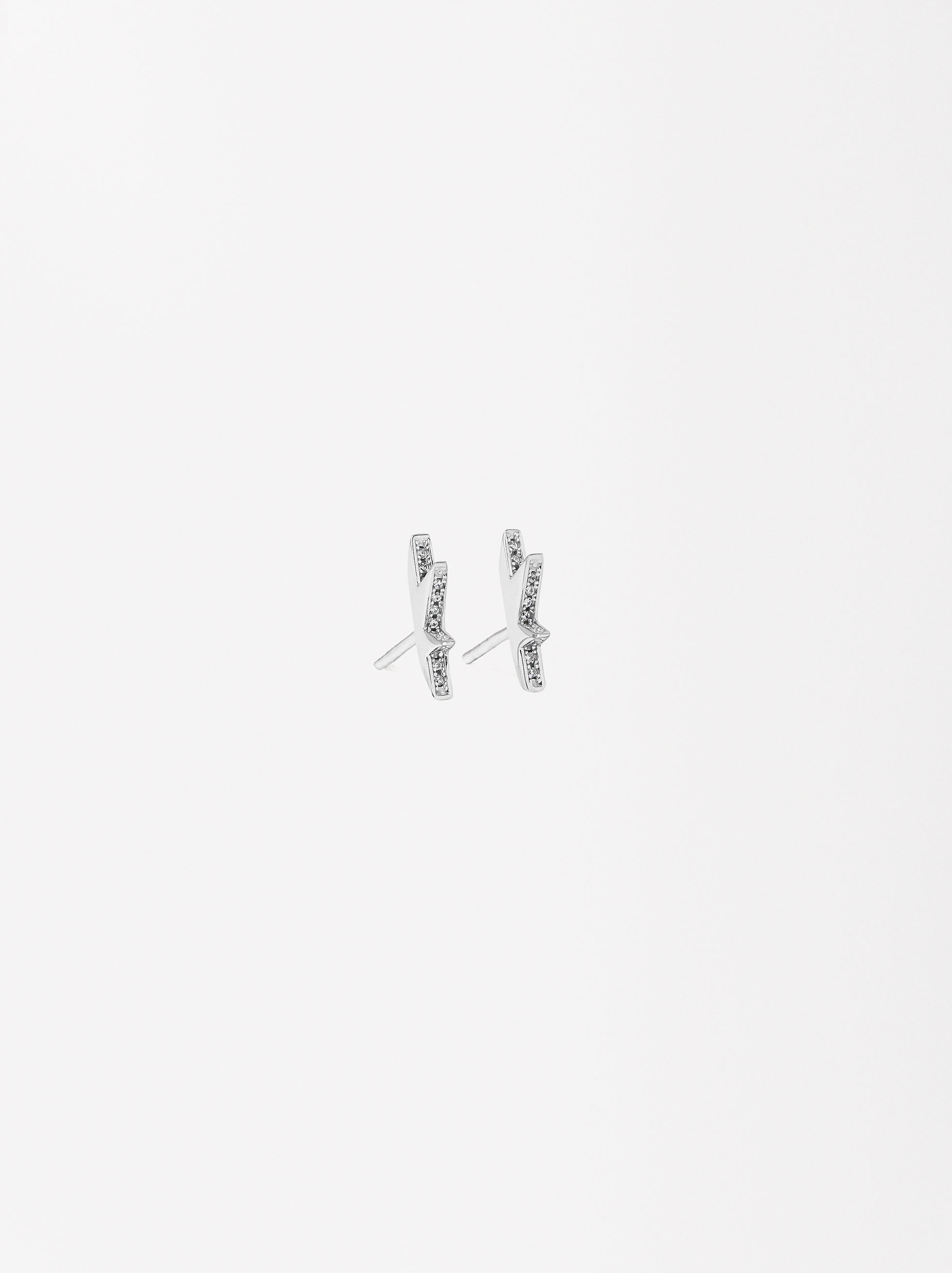 Pendientes con circonias - plata de ley 925 image number 1.0