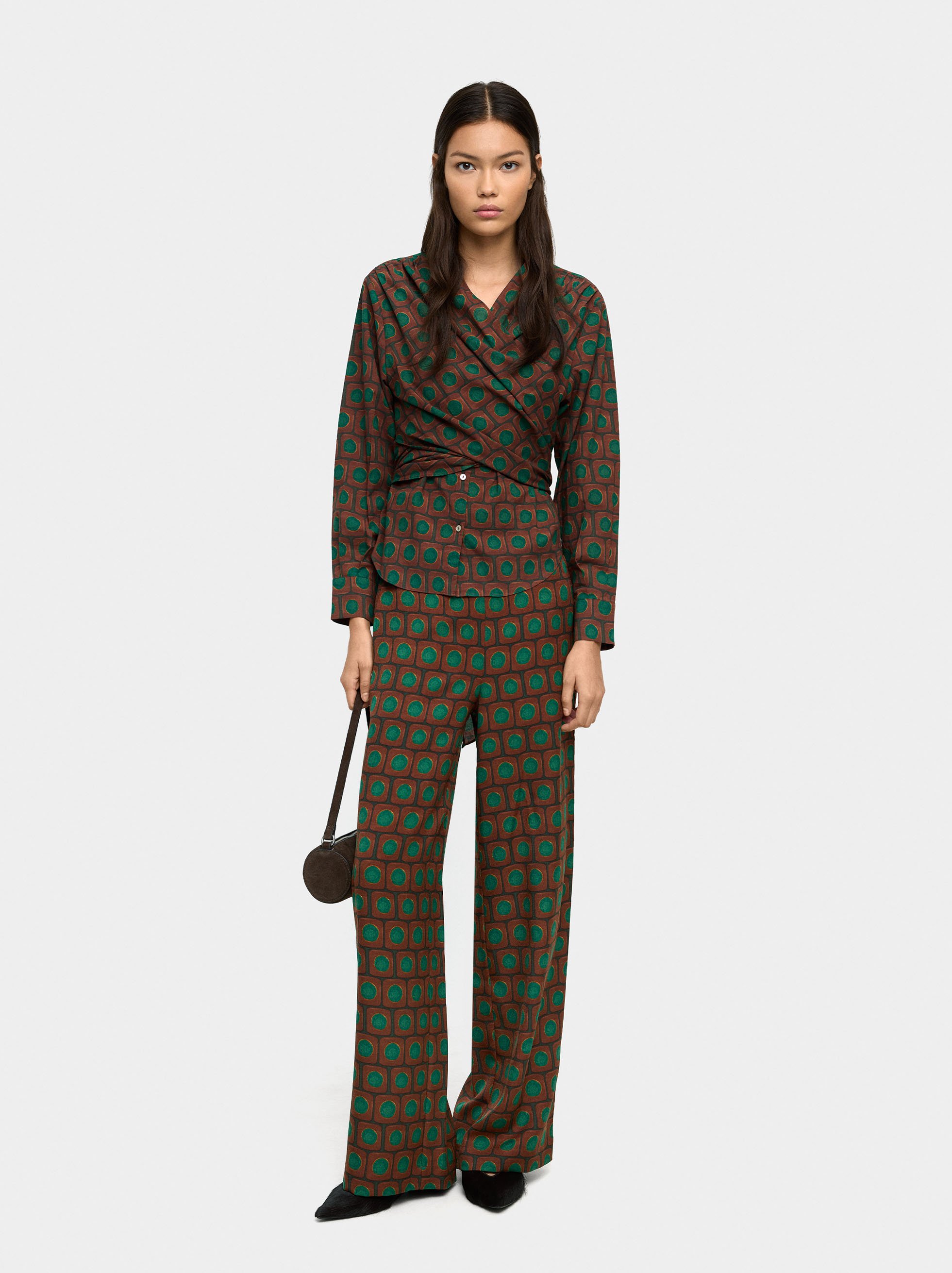Printed trousers with 100% cotton image number 0.0