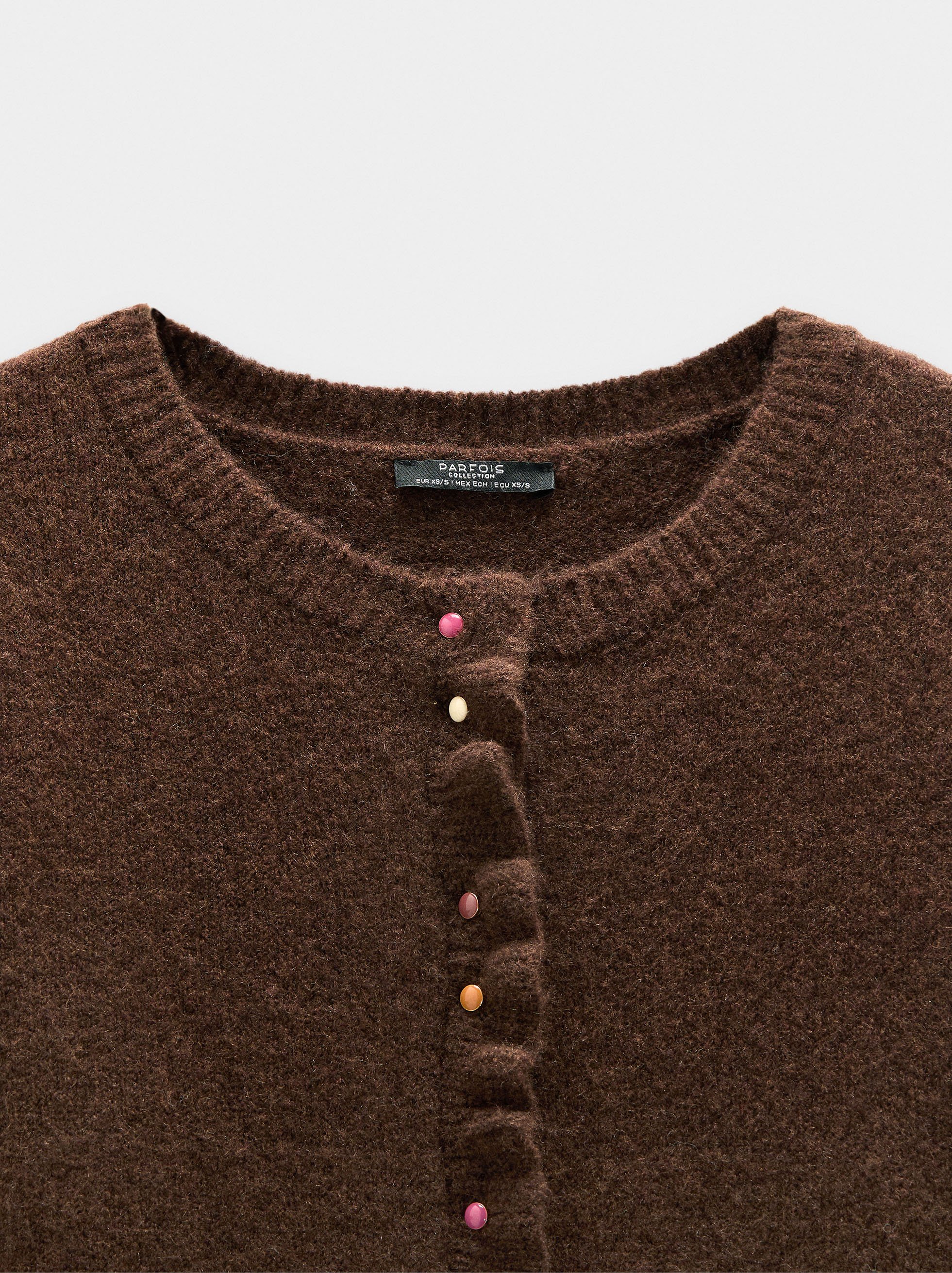 Knitted cardigan with ruffles image number 5.0