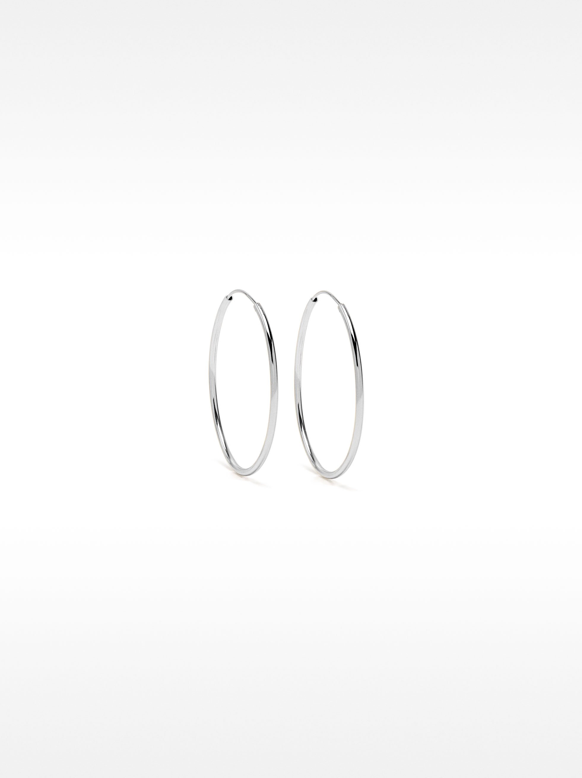 Short 925 silver hoop earrings image number 0.0