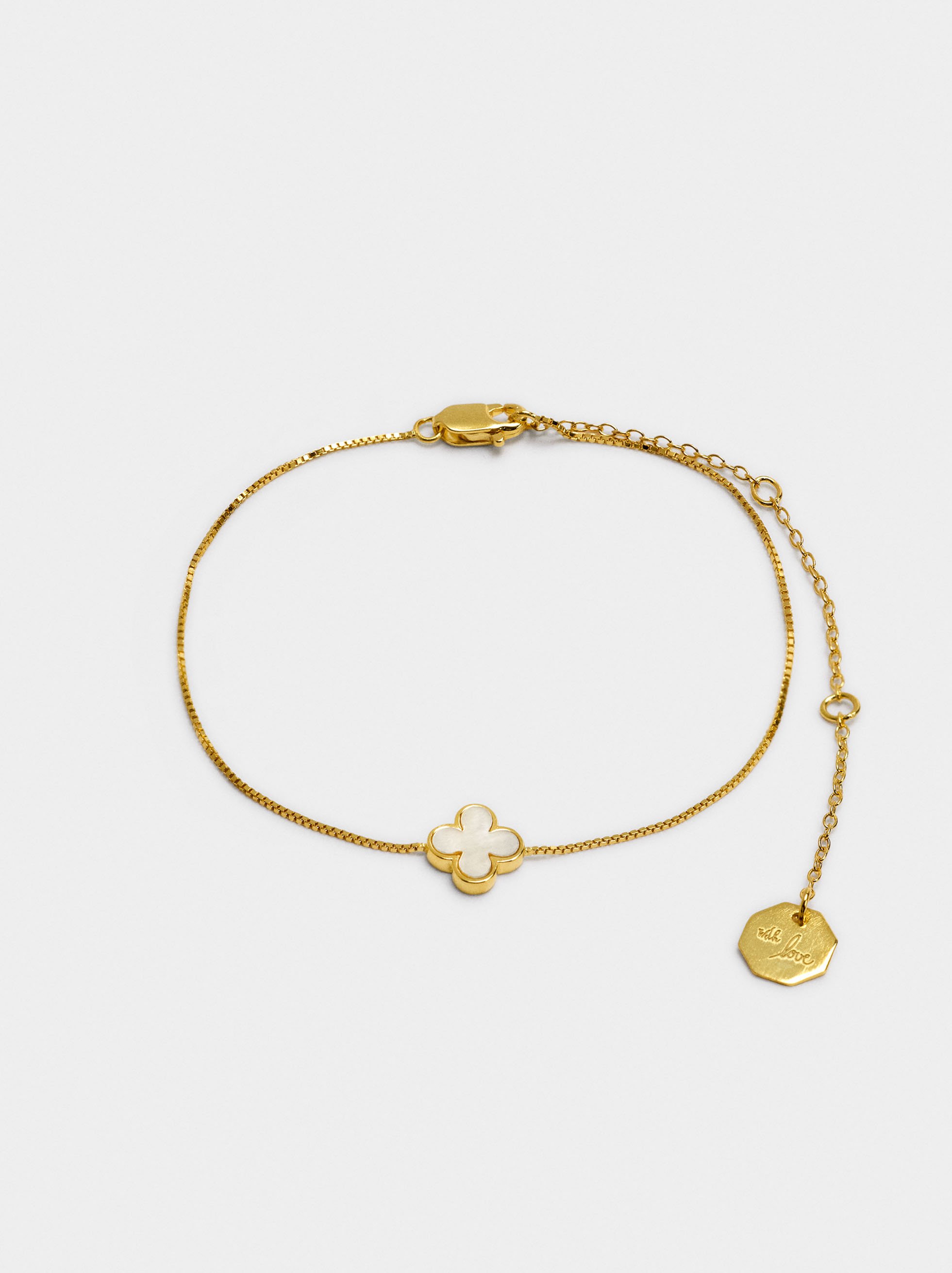 Bracelet with clover pendant - 925 sterling silver image number 0.0