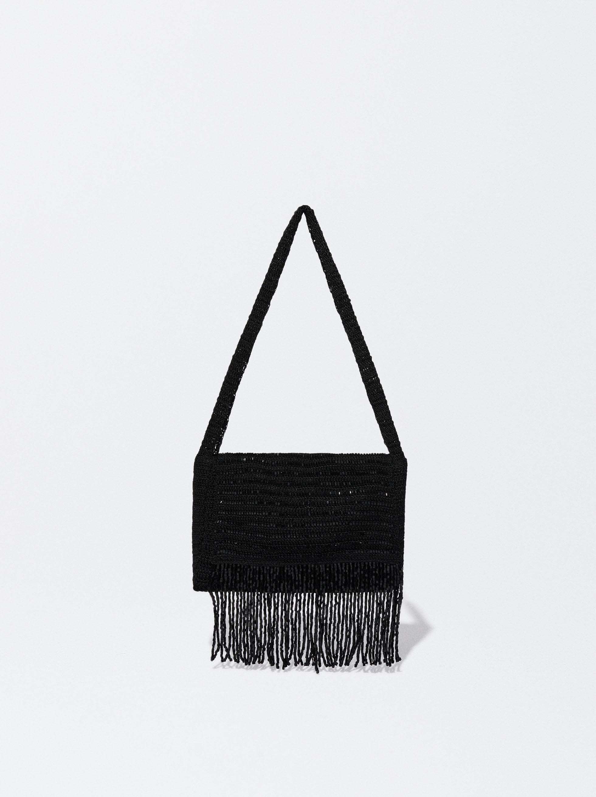 Bolso shop flecos negro