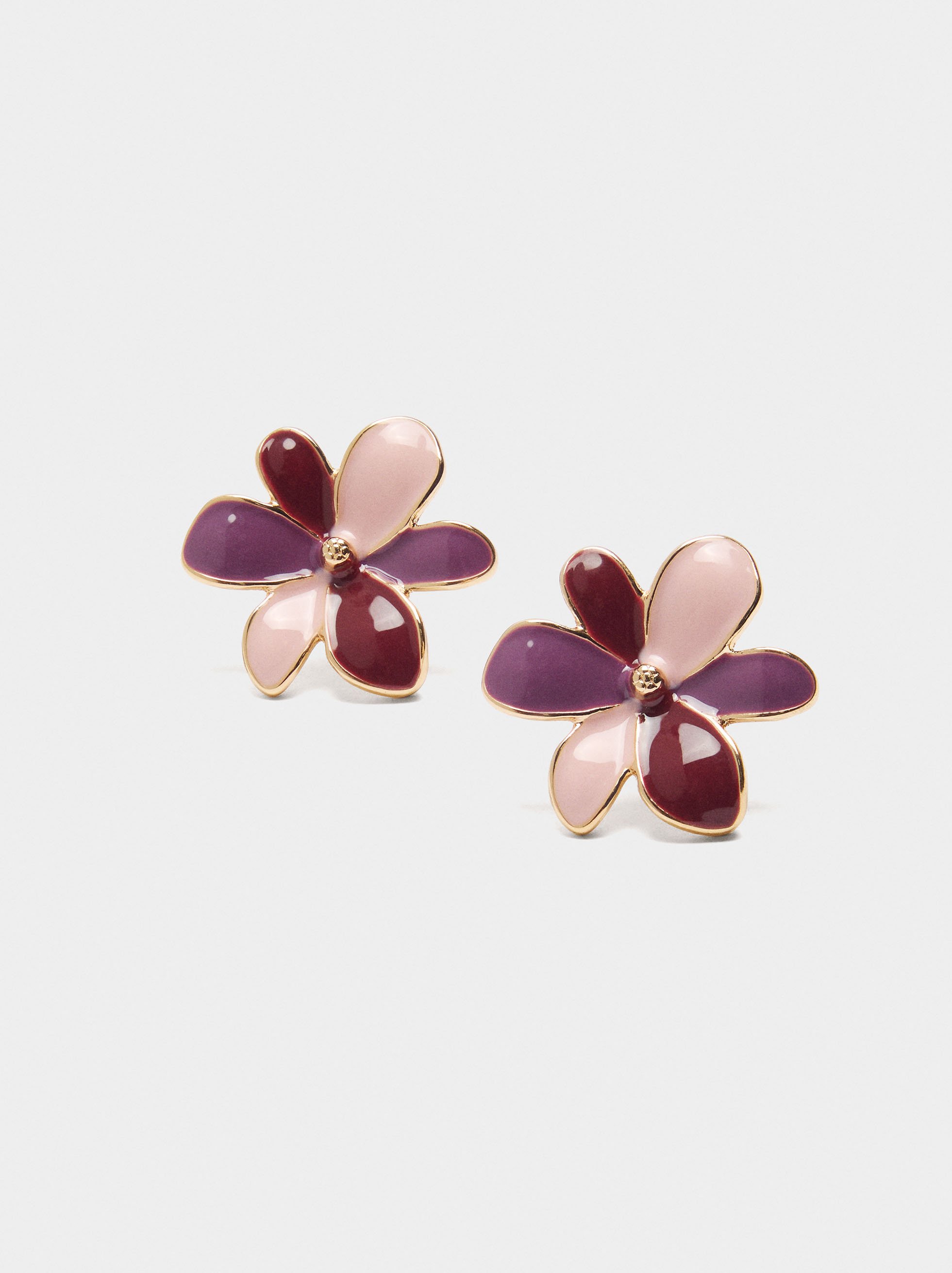 Multicolored flower enamel earrings image number 1.0