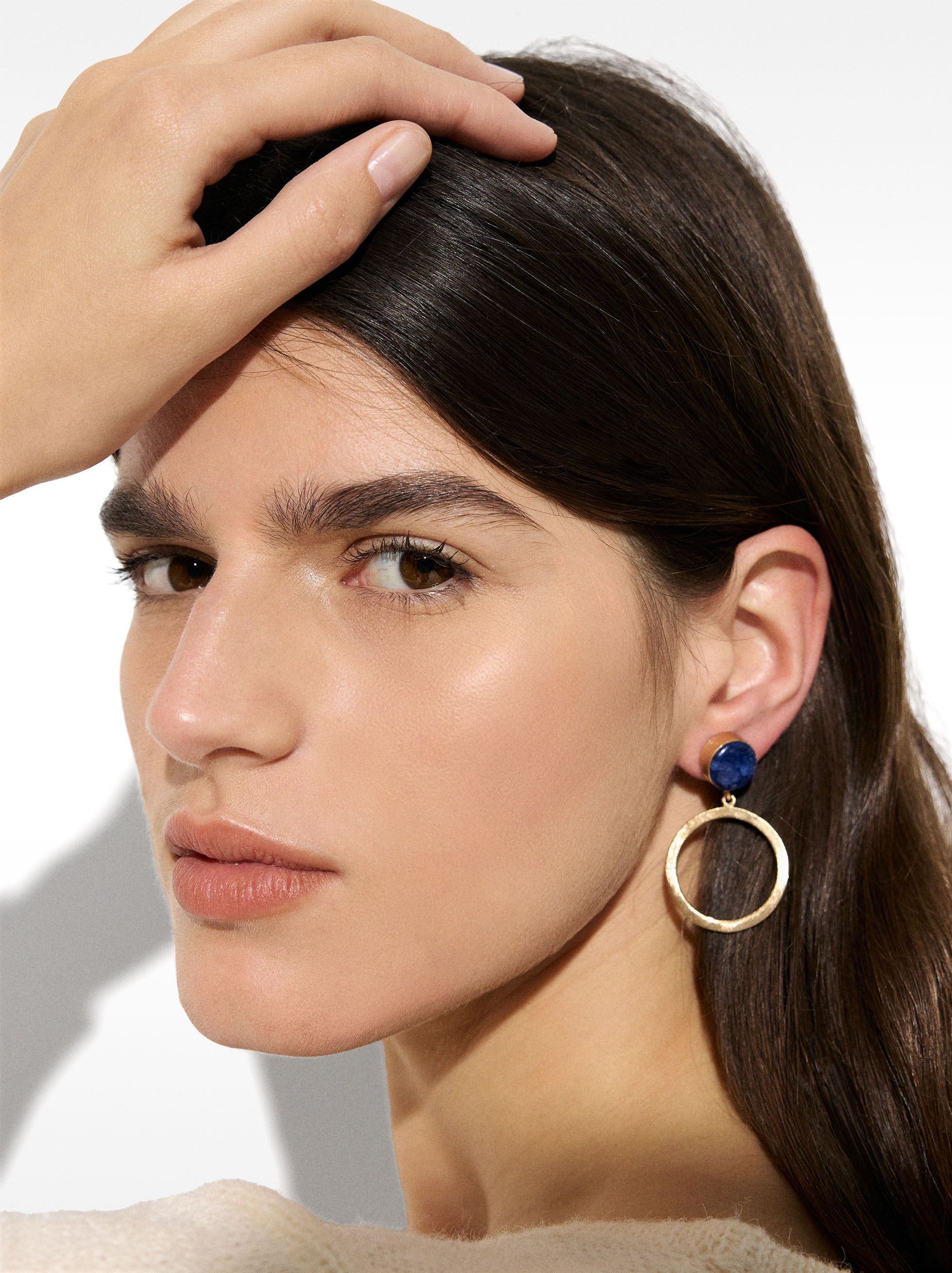 Stone and hoop earrings image number 1.0
