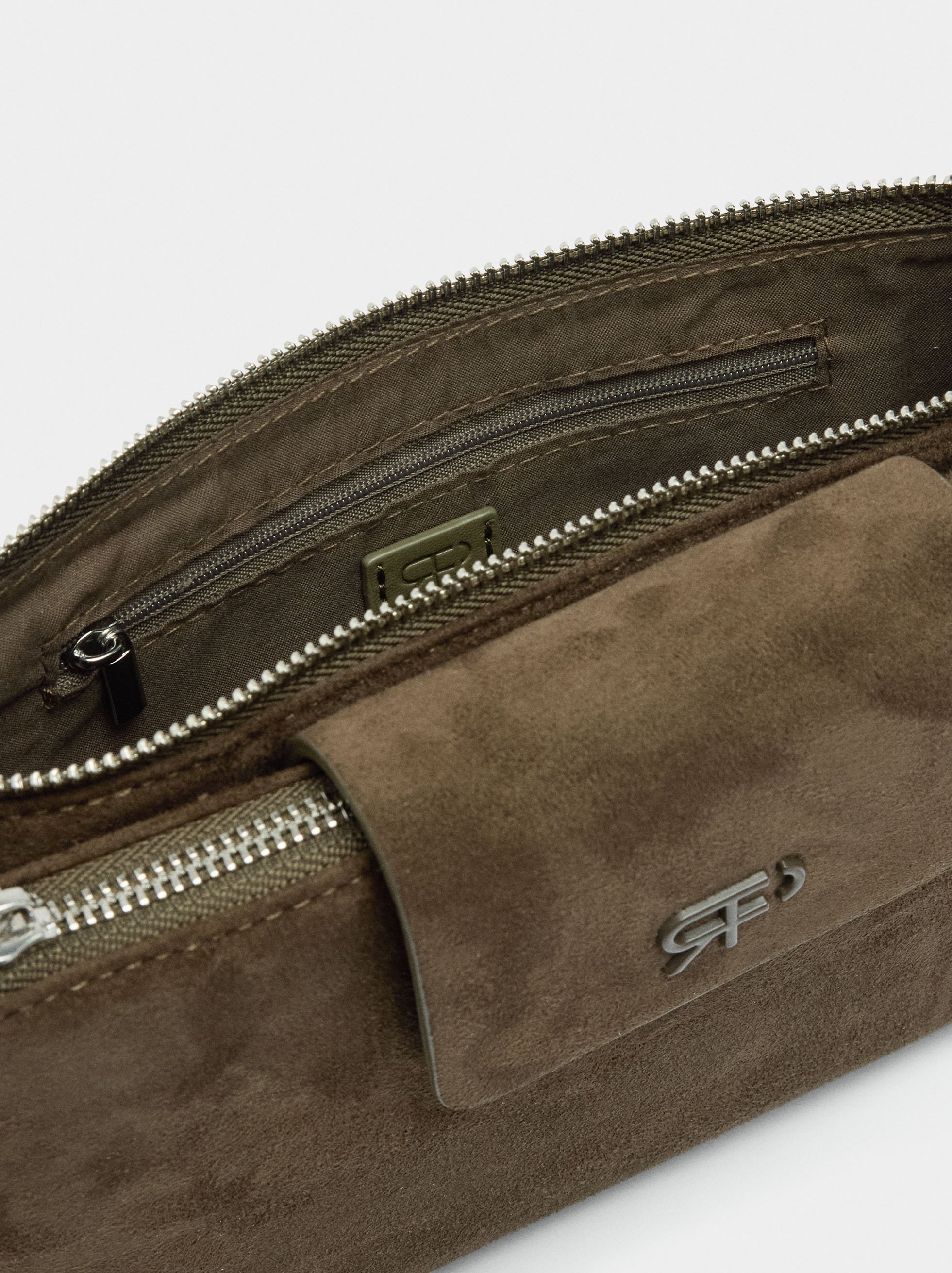 Sac bandoulière double en effet cuir image number 3.0