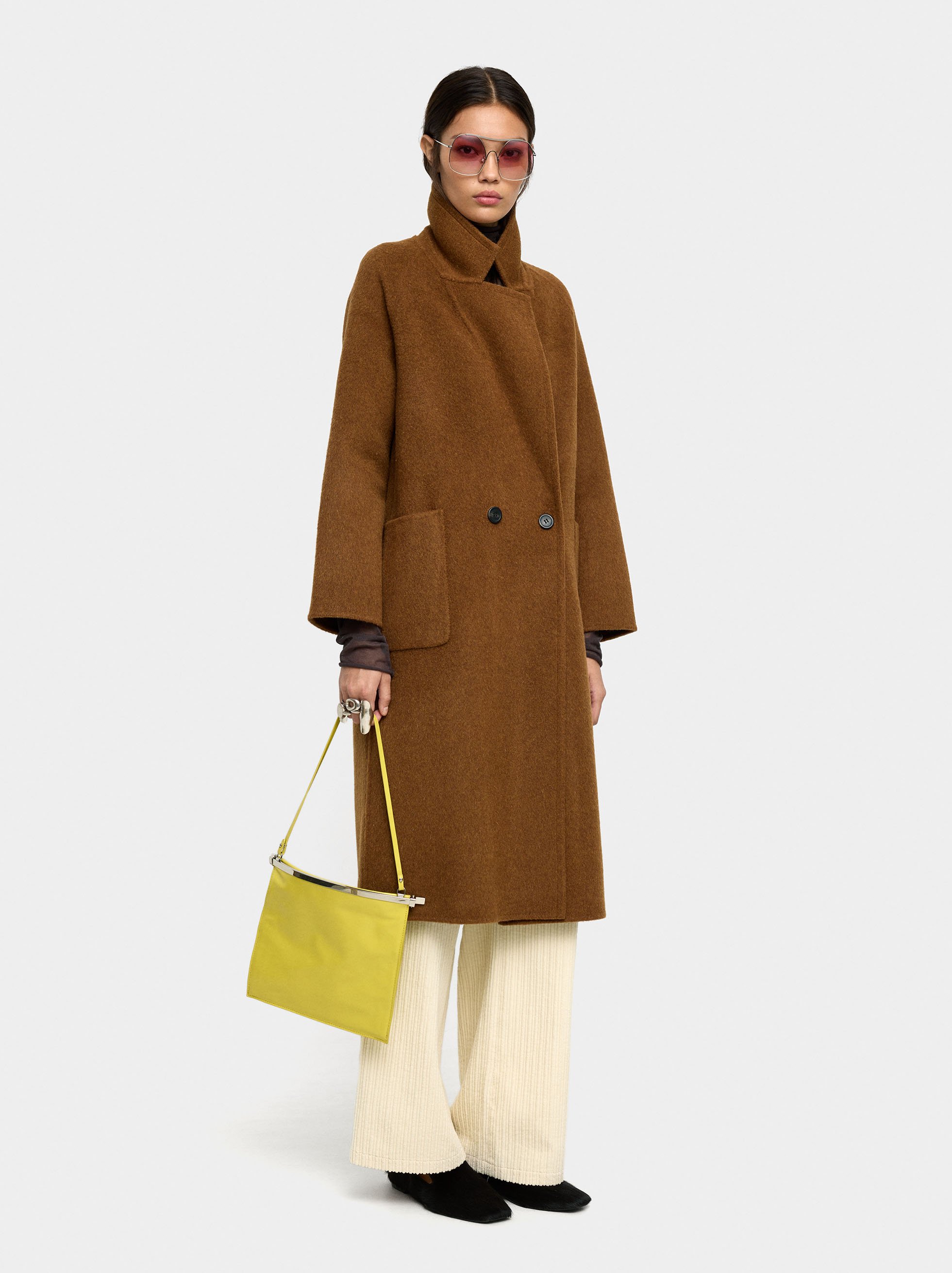 Long coat with wool blend image number 0.0