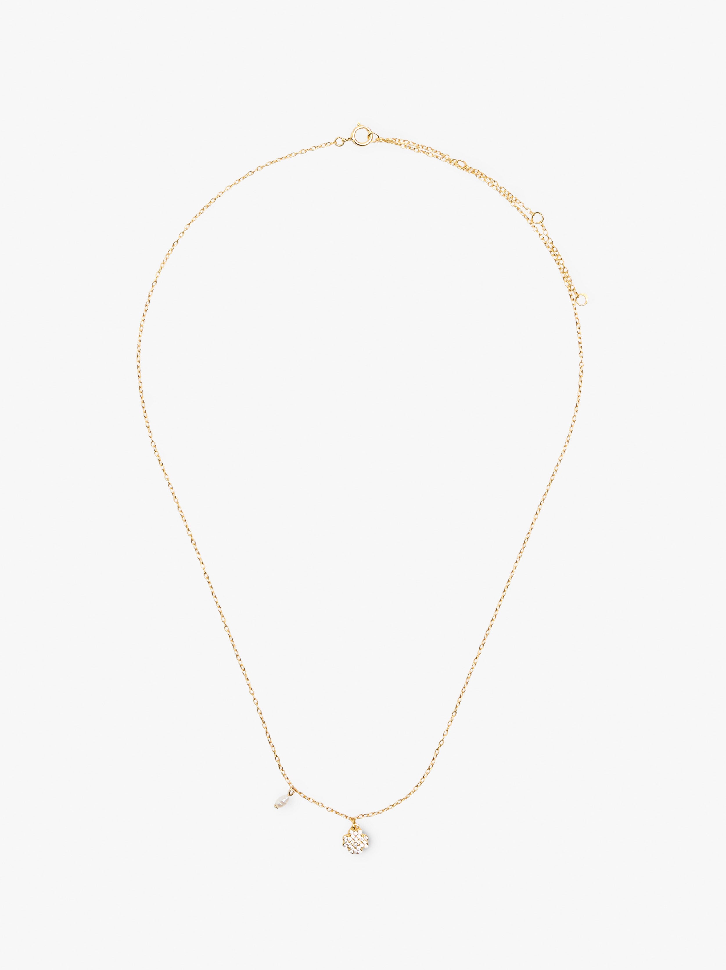 Necklace with clover pendant gold plated 18k - 925 sterling silver image number 1.0