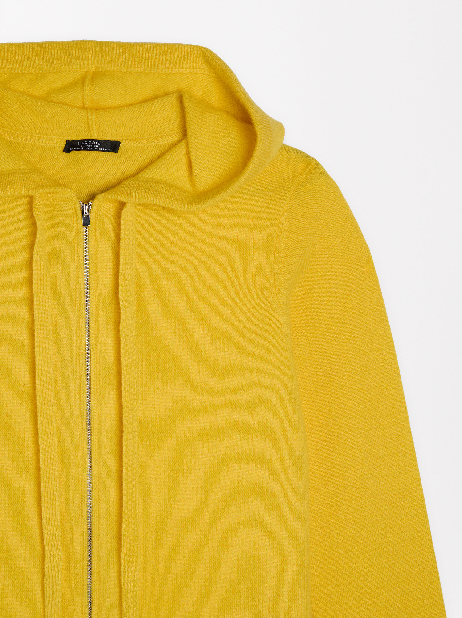 100% cashmere cardigan with hood image number 6.0