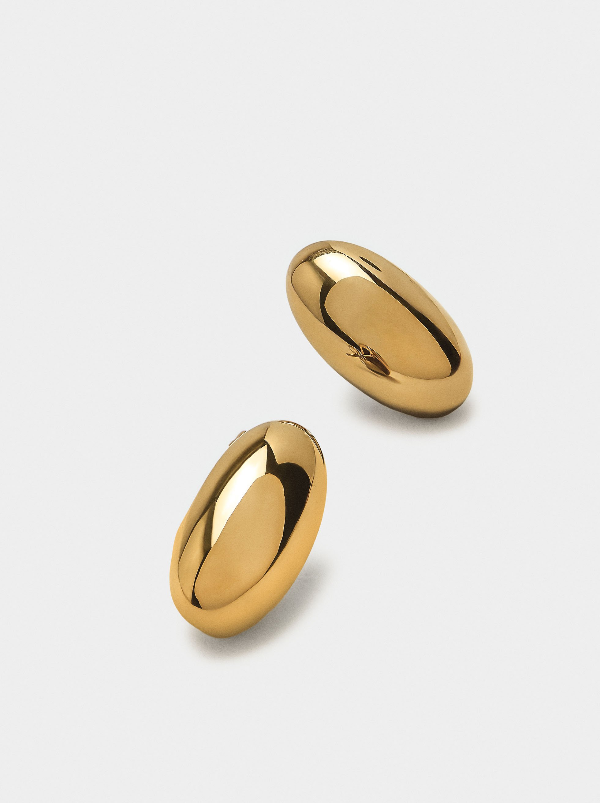 Oval earrings - stainless steel image number 1.0