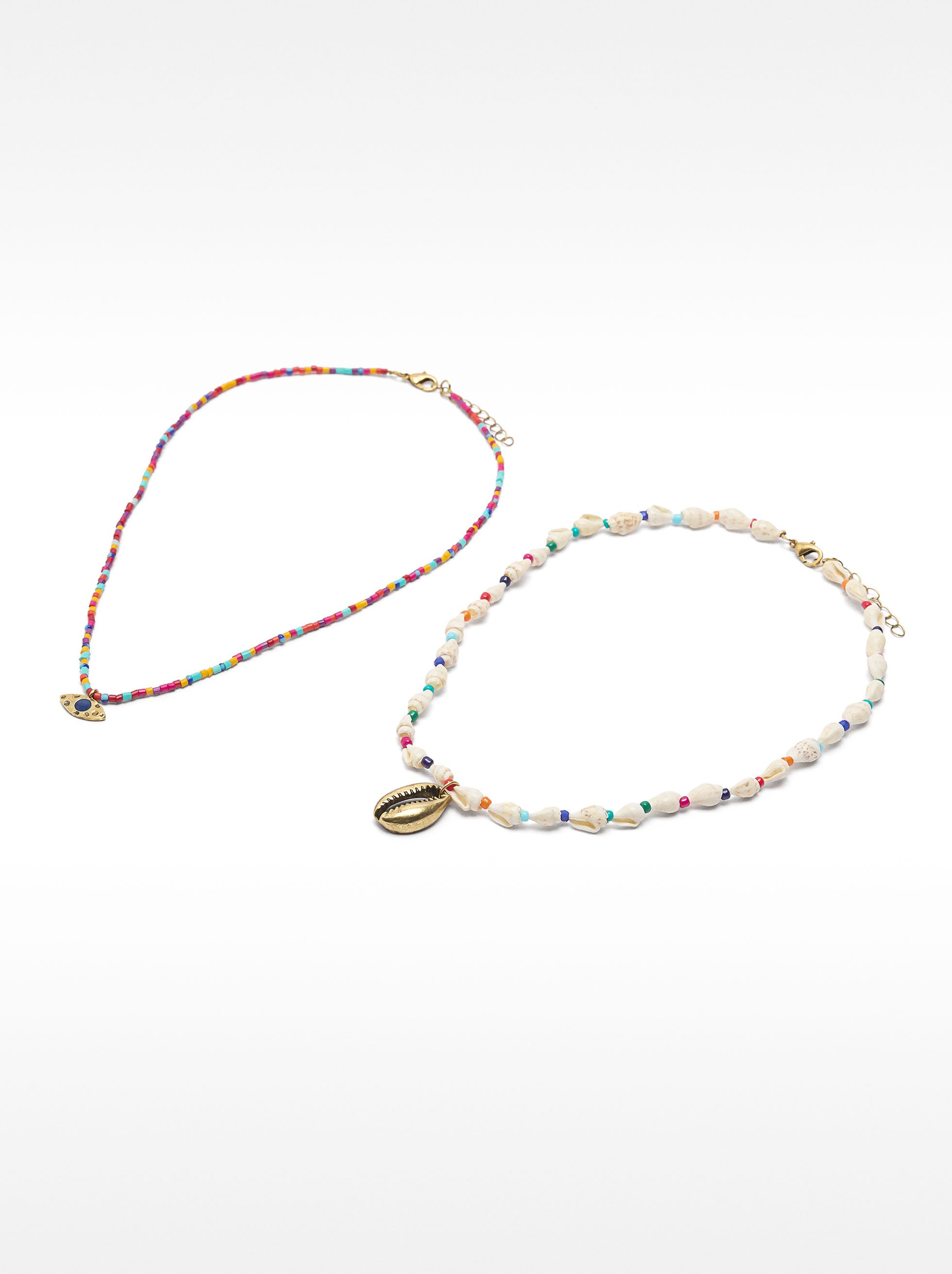 Necklace set with shells and multicolor beads image number 2.0