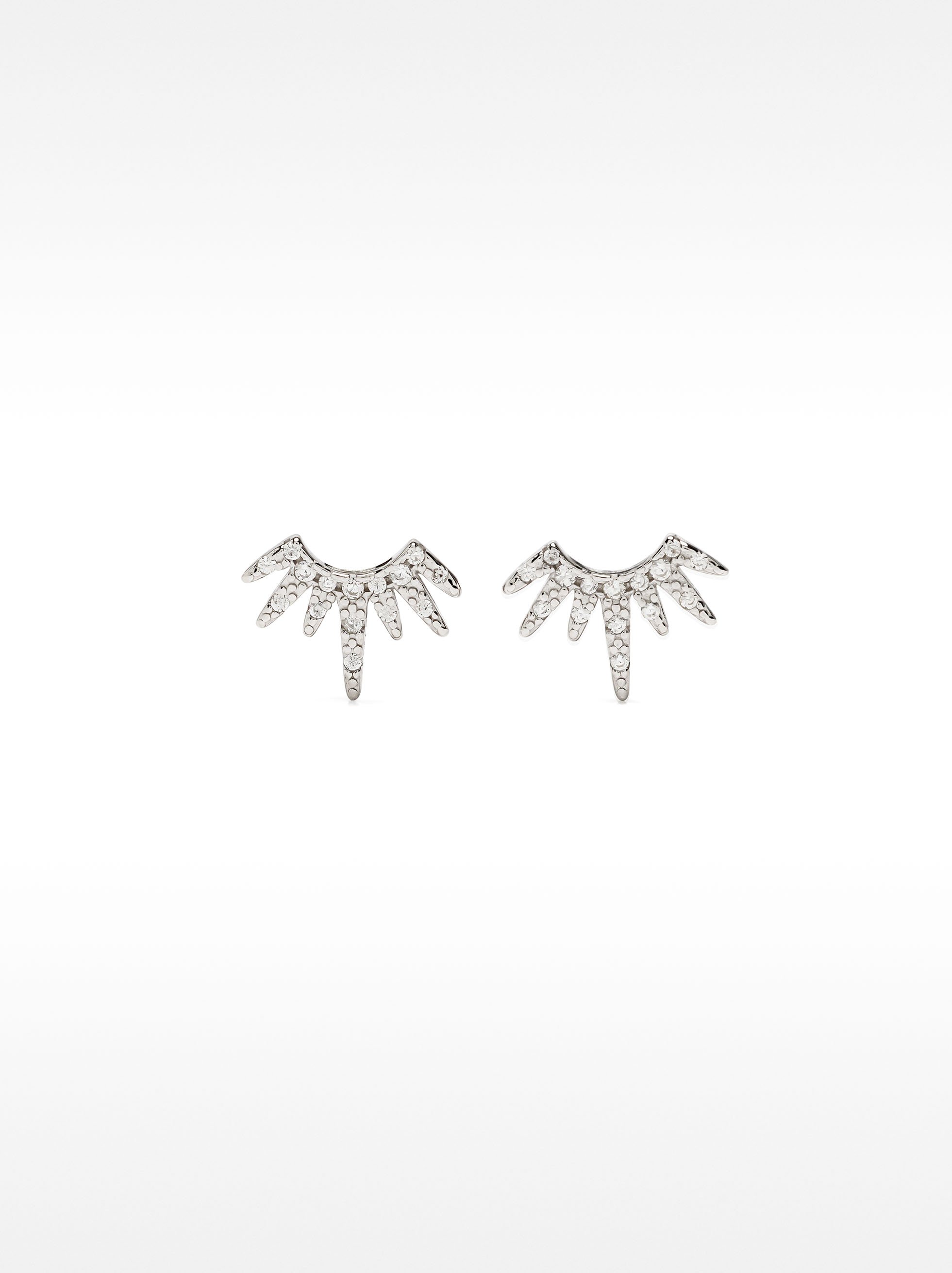 Boucles d’oreilles couronne avec zirconiums - argent sterling 925 image number 0.0