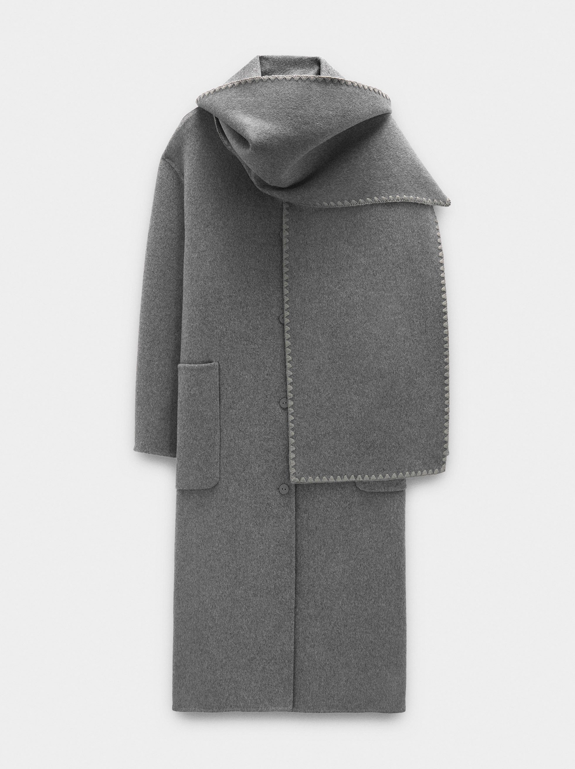 Coat with wool blend cape image number 6.0
