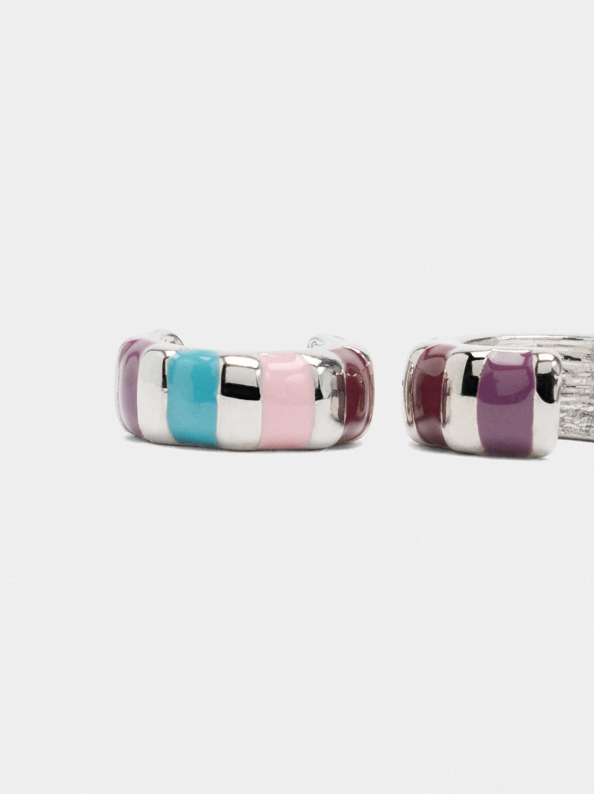 Enamel hoops earrings image number 1.0