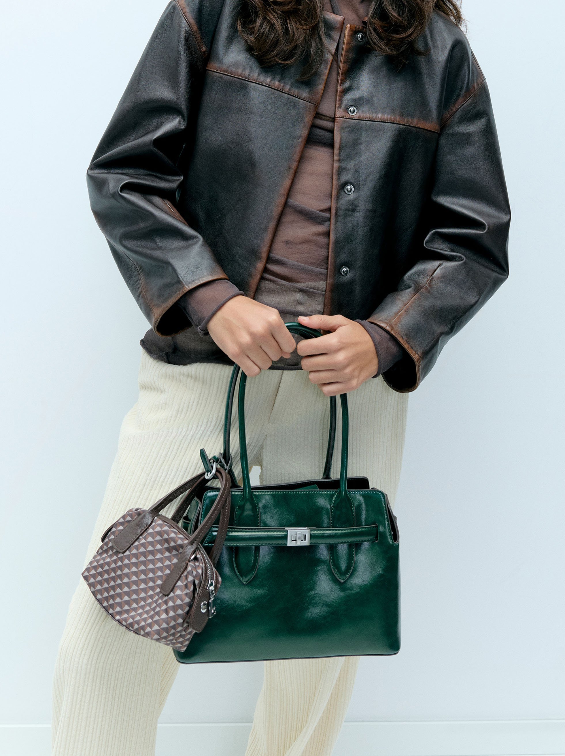 Nylon printed crossbody bag image number 4.0