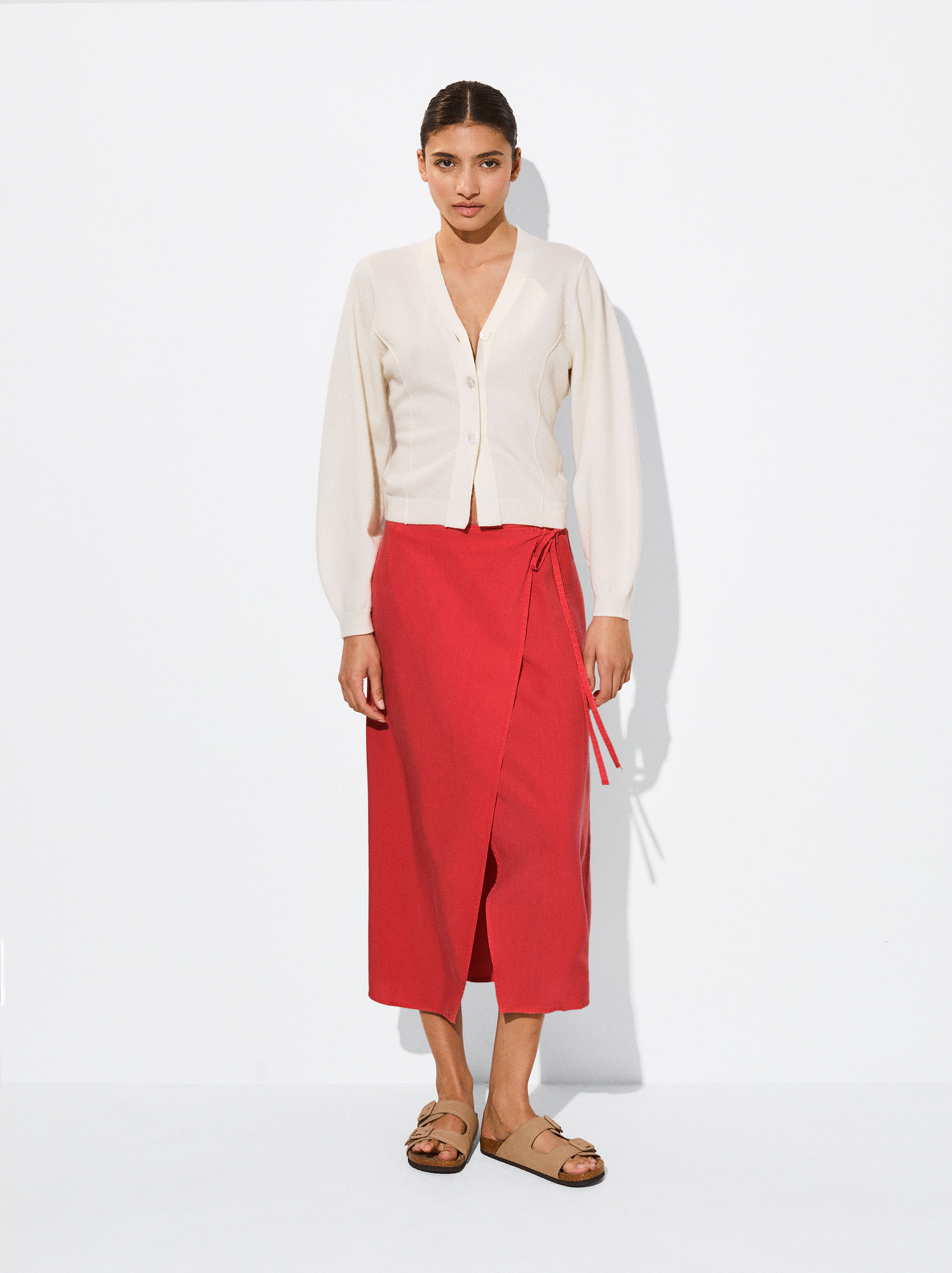 Jupe Midi Lyocell Kaki Parfois