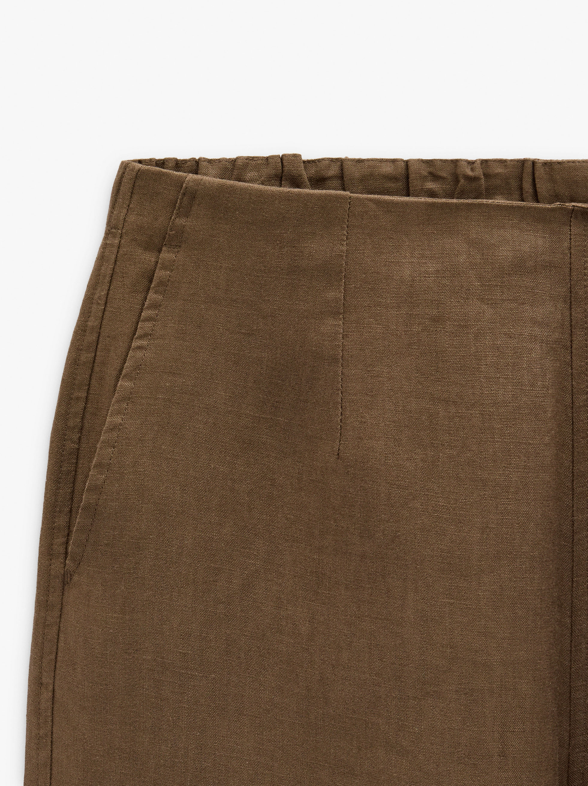 Pantalons llisos amb 100% lli image number 5.0