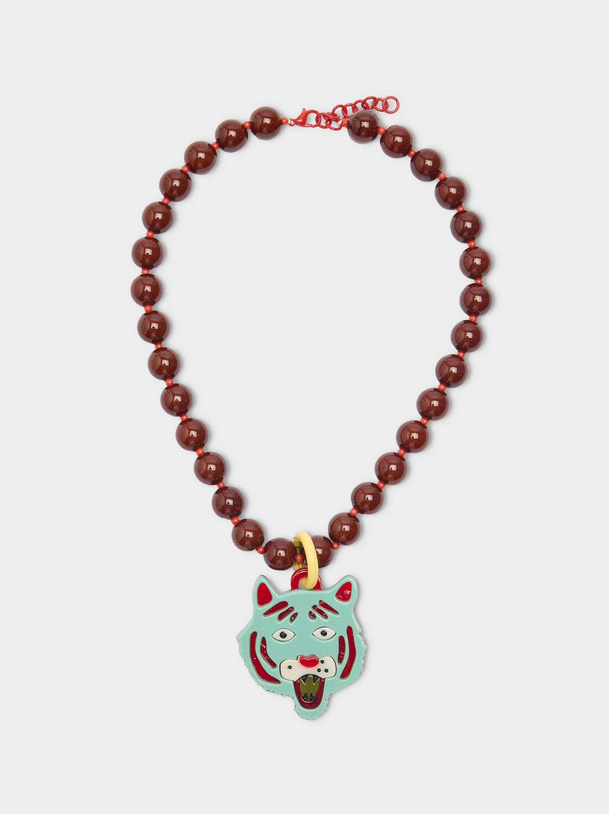 Collier en perles avec pendentif tigre image number 1.0