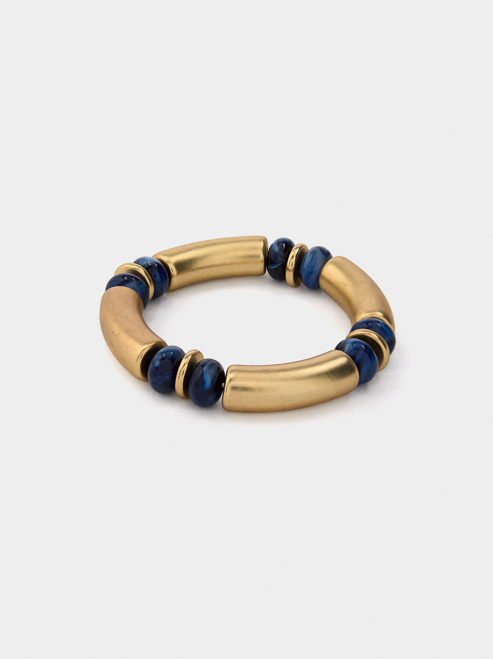 Segmented bracelet with beads stone effect image number 1.0