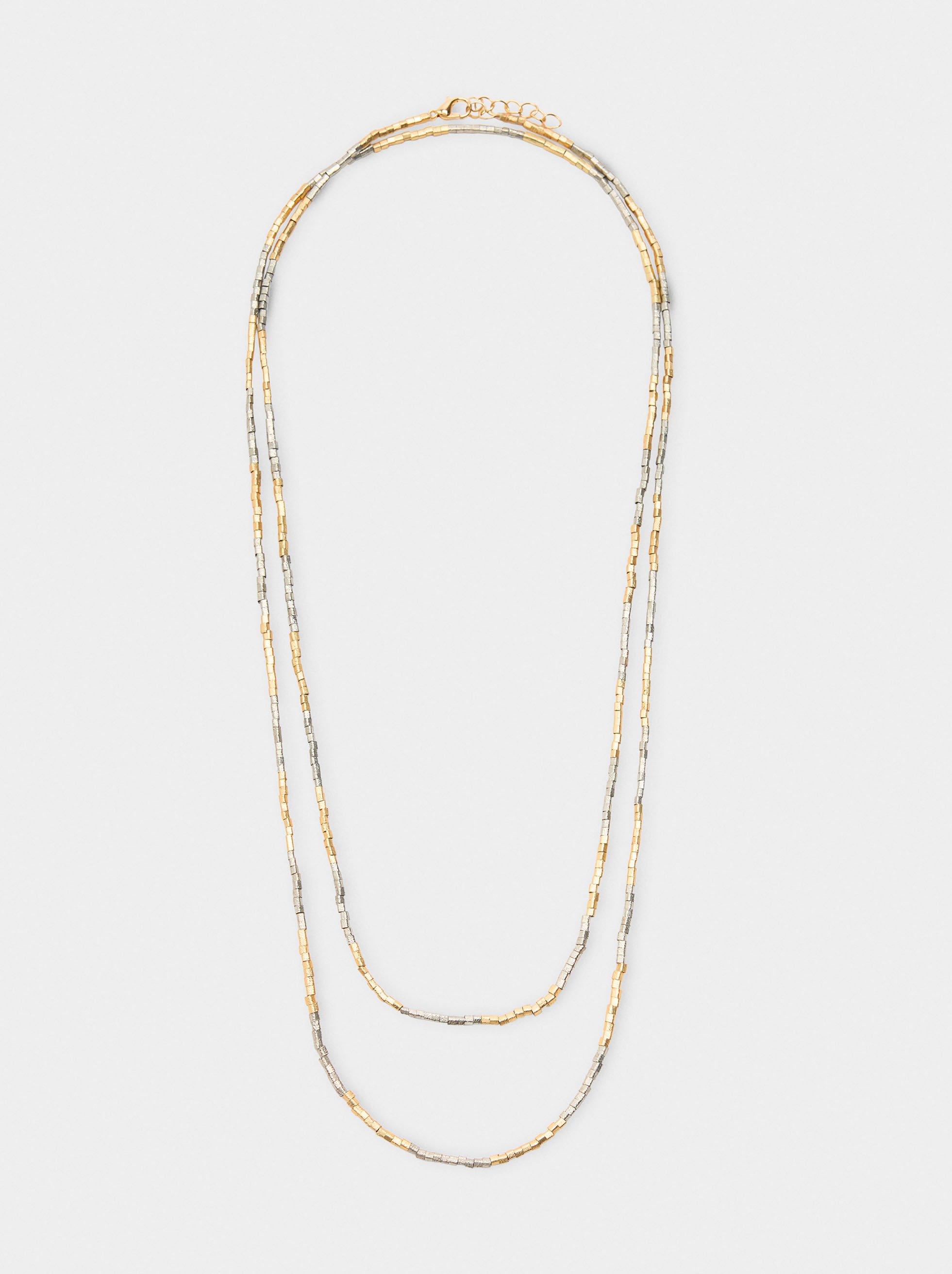 Bicolor necklace with two turns image number 0.0