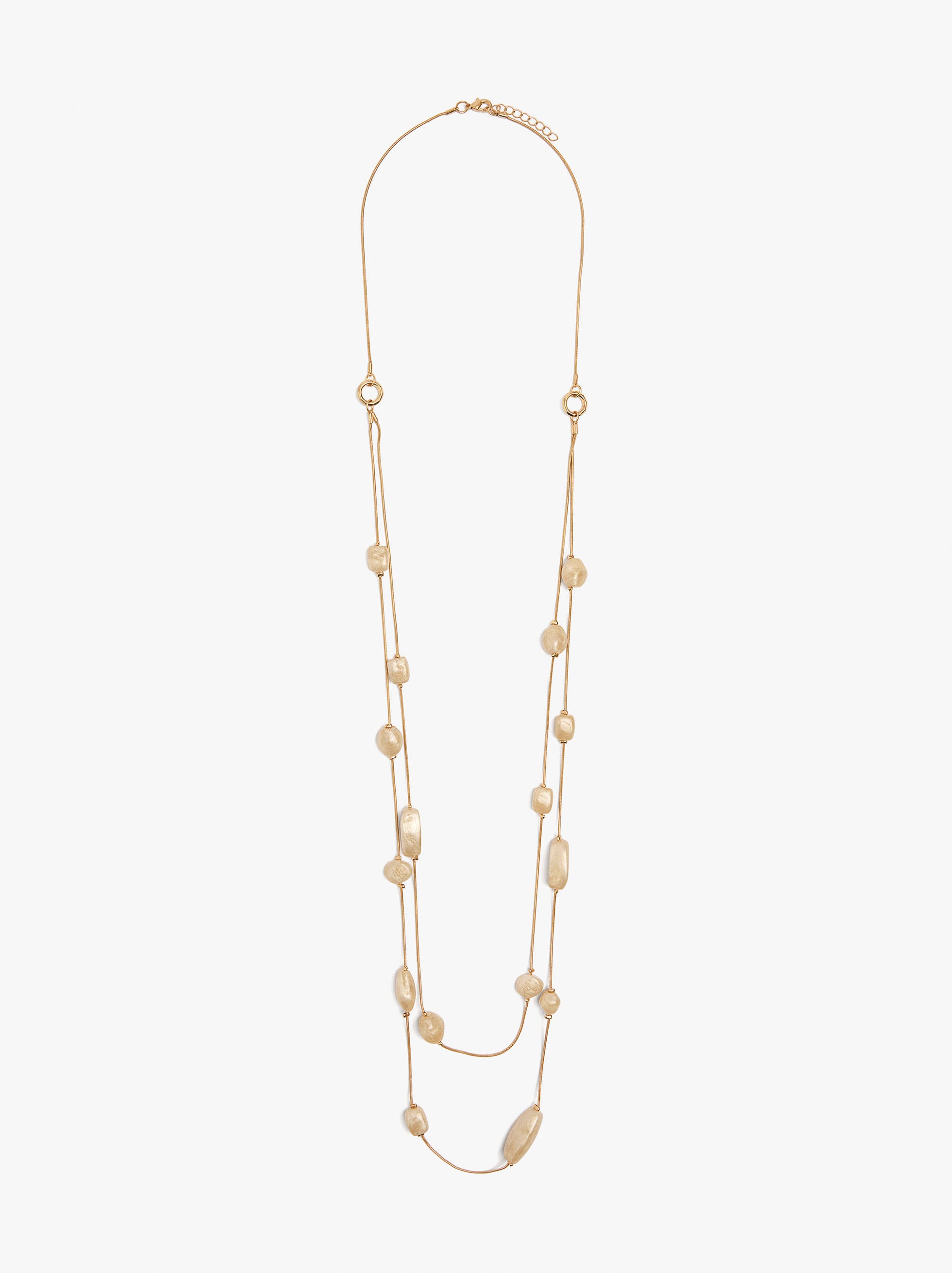 Collier long avec d&eacute;tails effet pierre image number 0.0