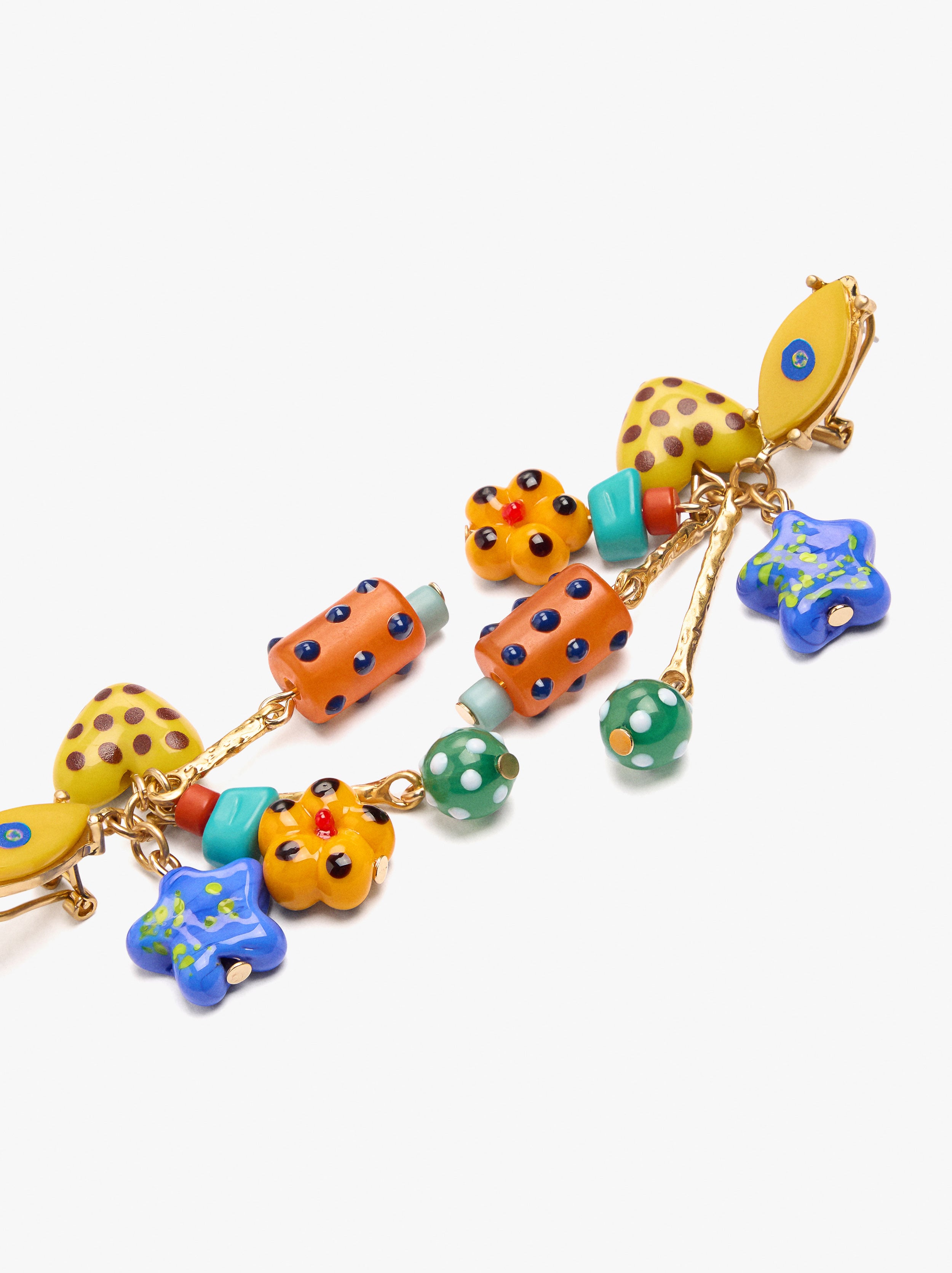 Earrings with glass beads heart and star image number 2.0