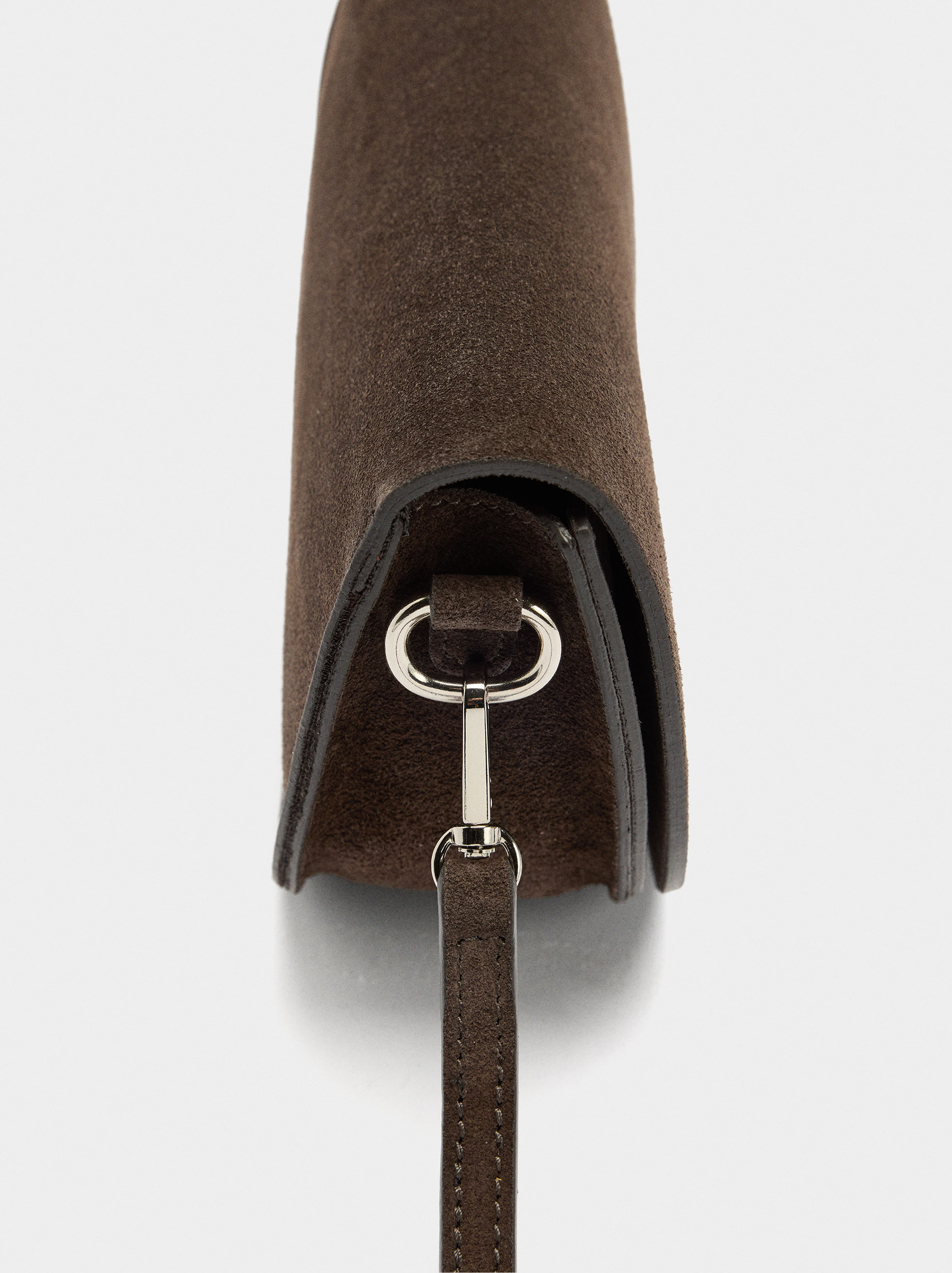 Suede crossbody bag with flap image number 1.0