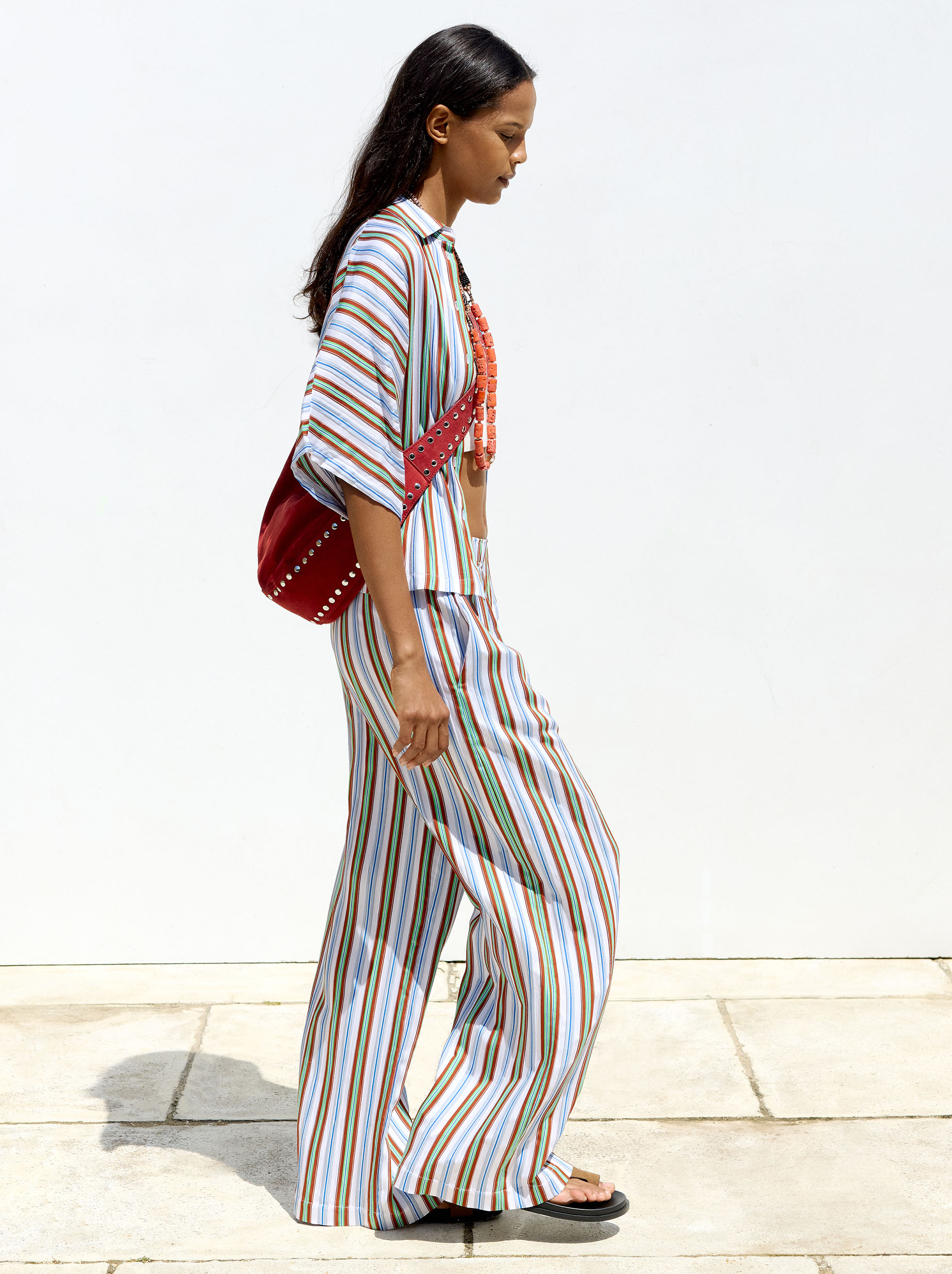 Striped flowy trousers