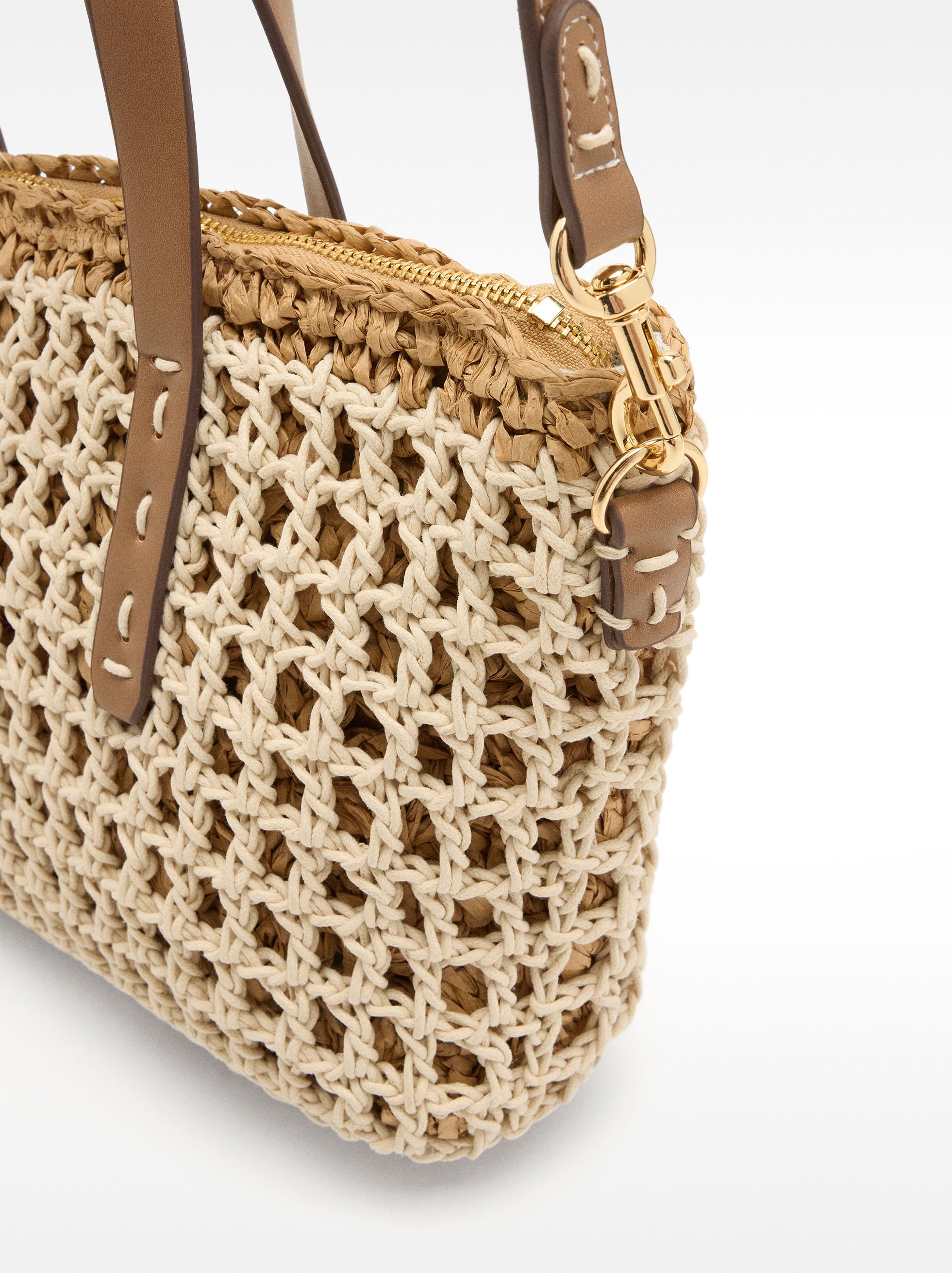 Geflochtene Tote Tasche mit Stroheffekt image number 2.0