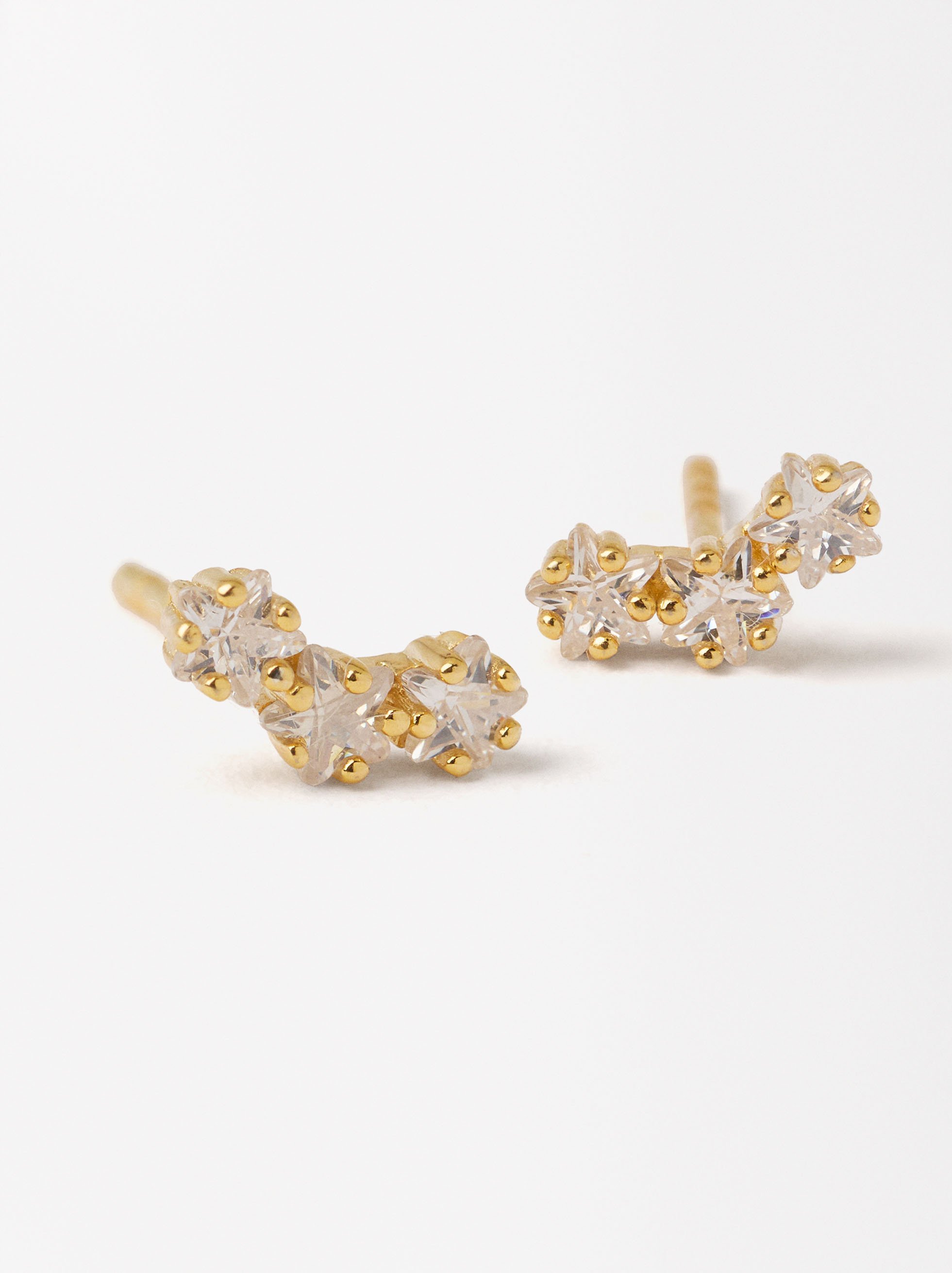 Boucles d'oreilles serties de zircones - Argent Sterling 925 image number 2.0