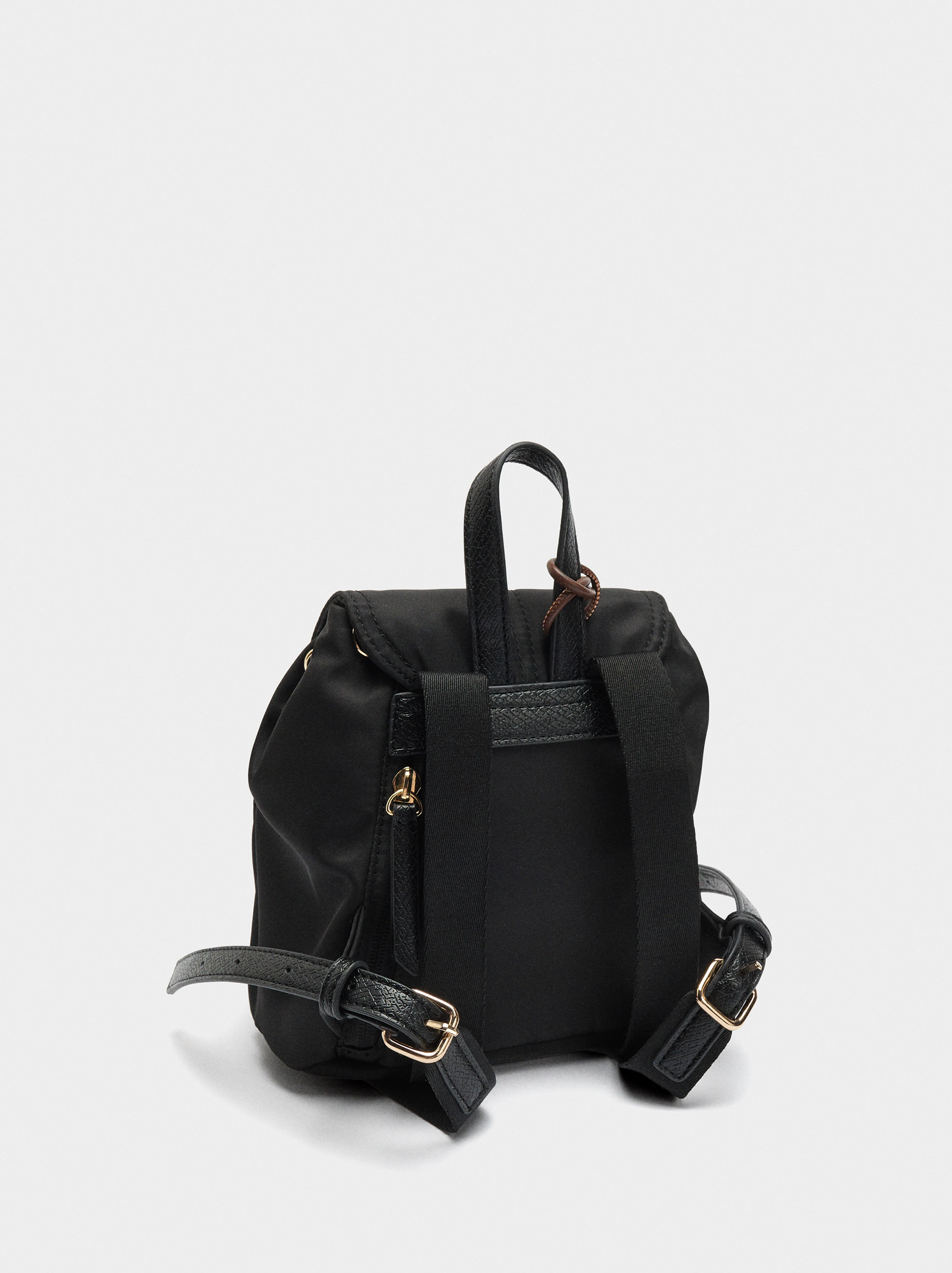 Mini sac à dos en nylon avec pendentif image number 3.0