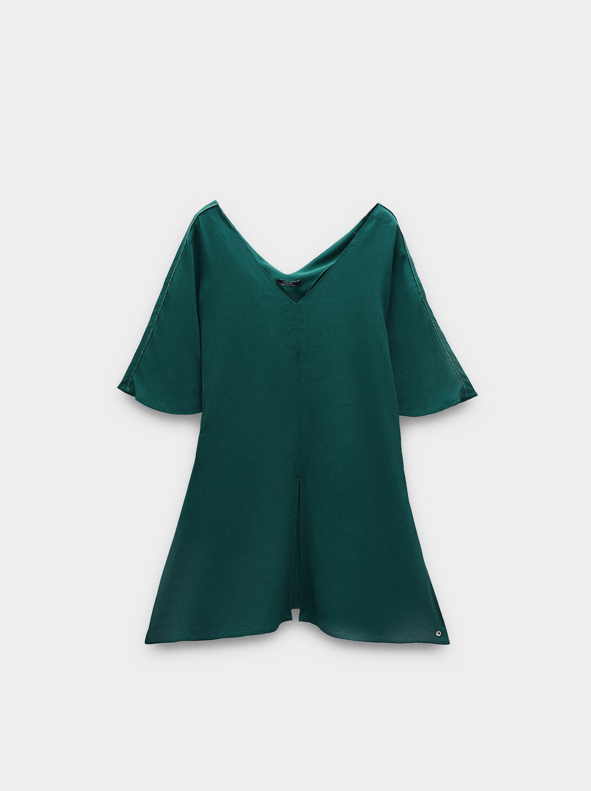 Long blouse with shiny detail image number 5.0