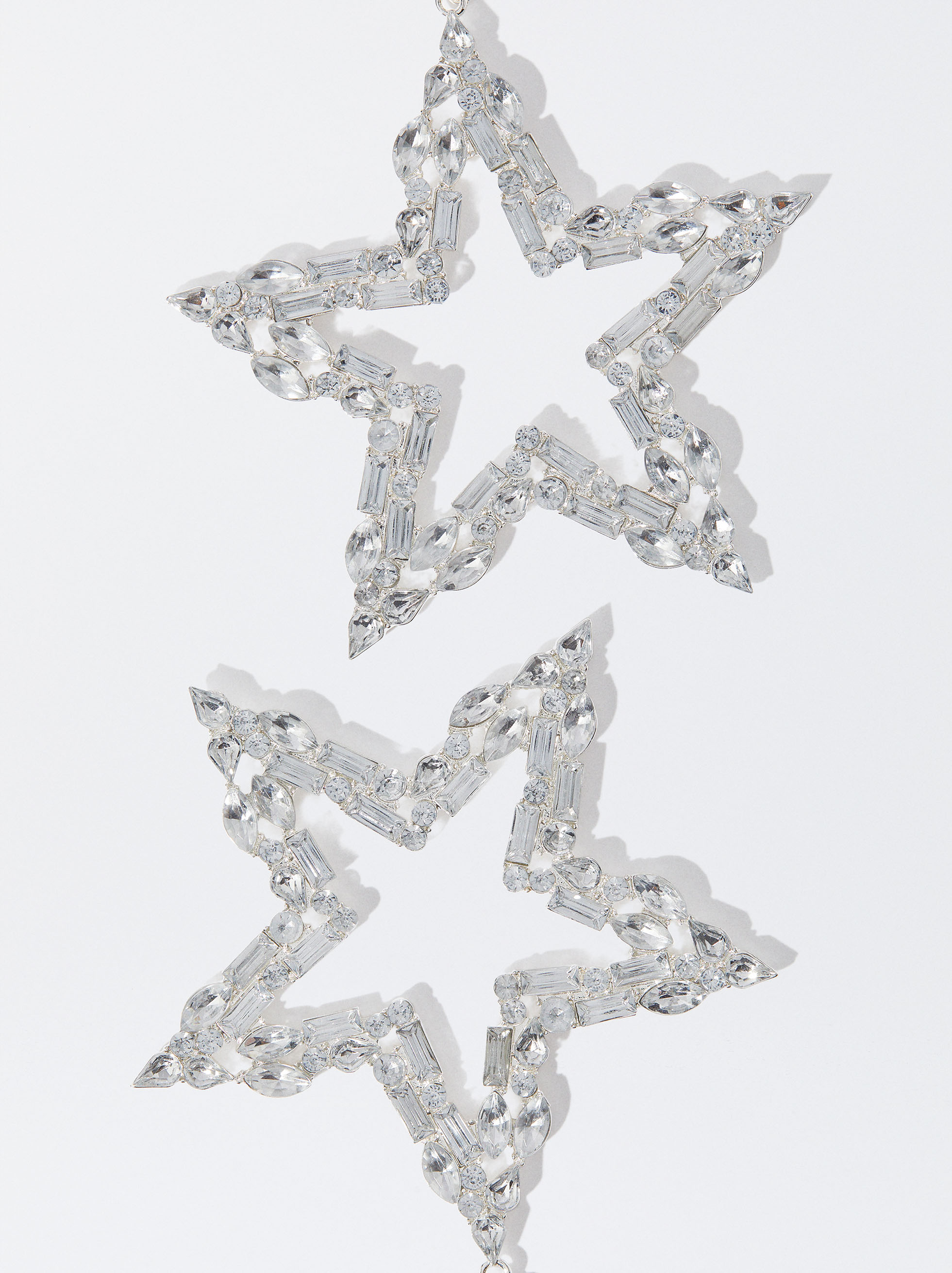 Pendientes Maxi Estrella Con Cristales Plateado Parfois