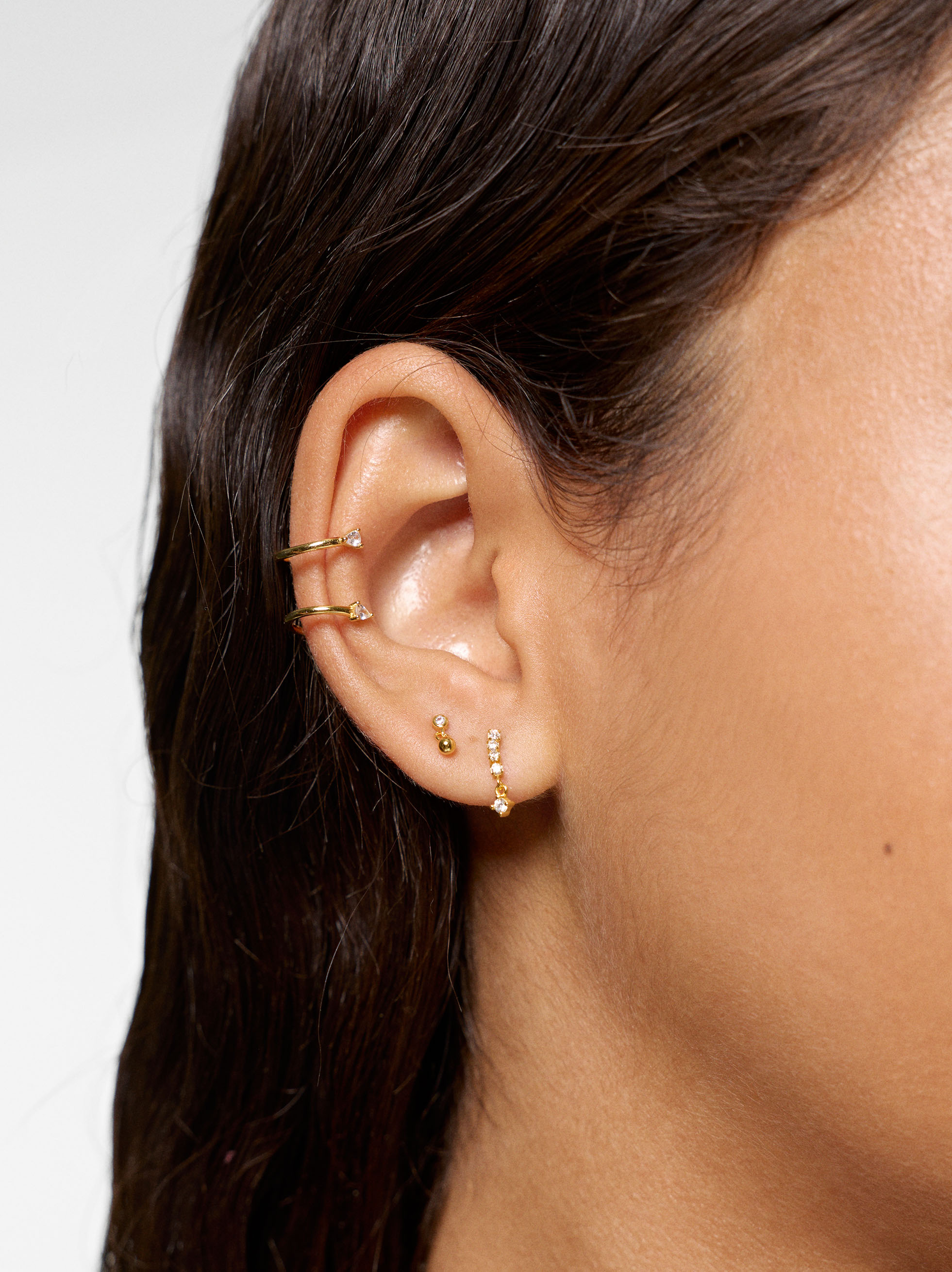 Set of earrings with cubic zirconia - 925 sterling silver image number 1.0