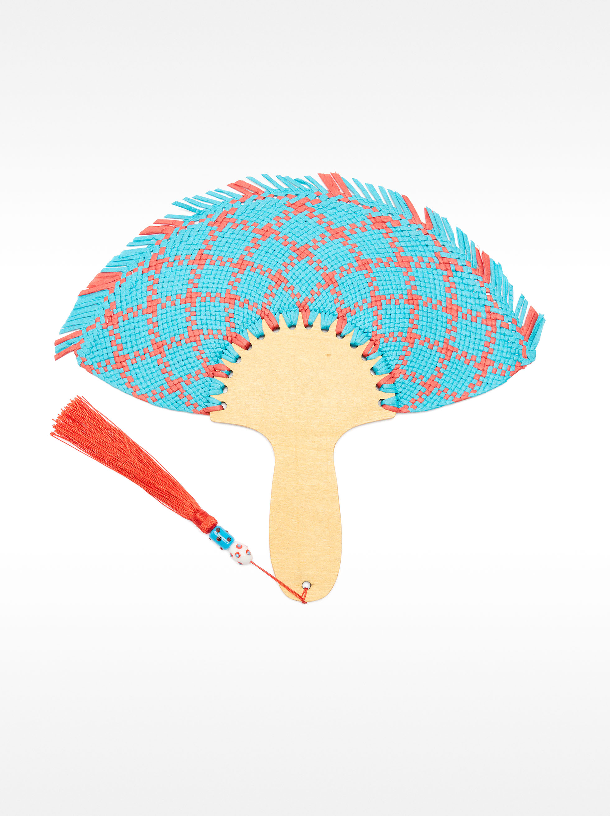 Printed fan with tassel image number 0.0