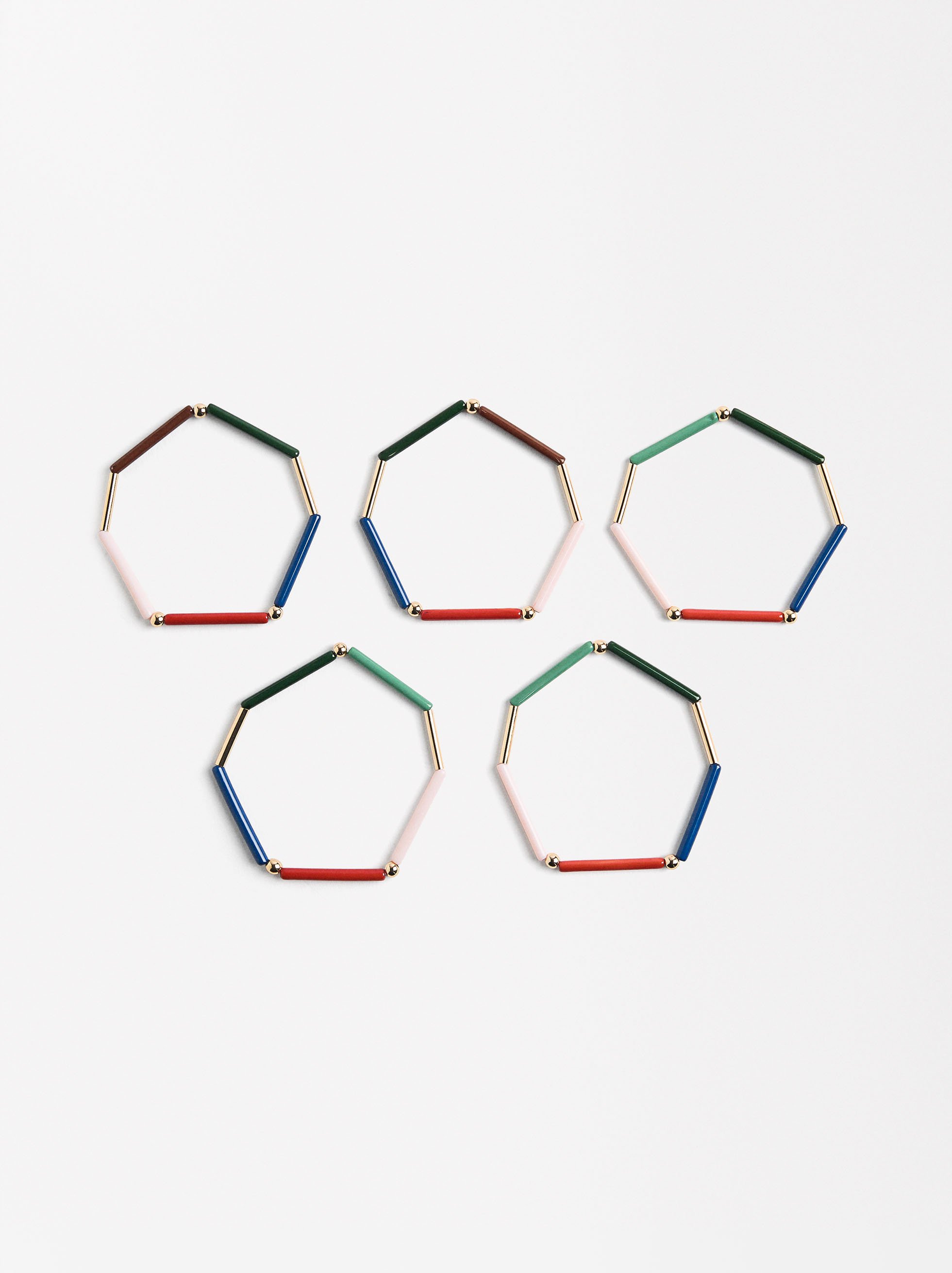 Set of multicolored segmented bracelets image number 2.0