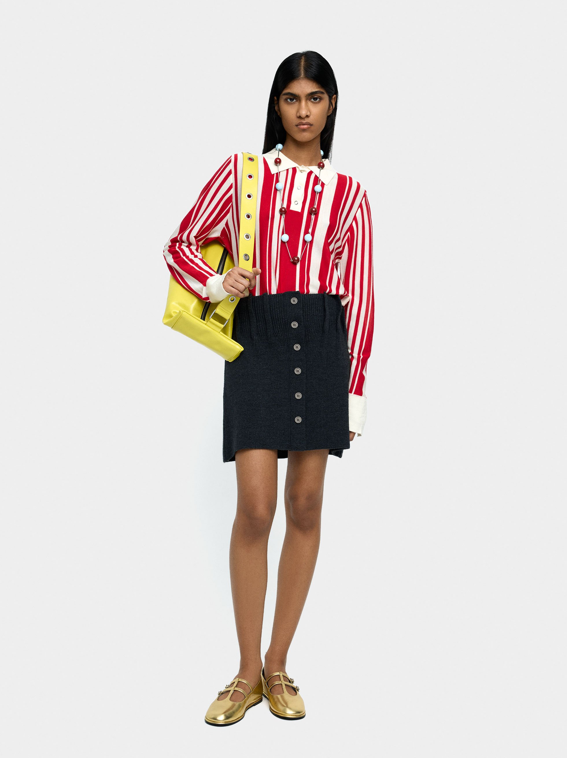 Sweater with stripes 100% wool image number 4.0