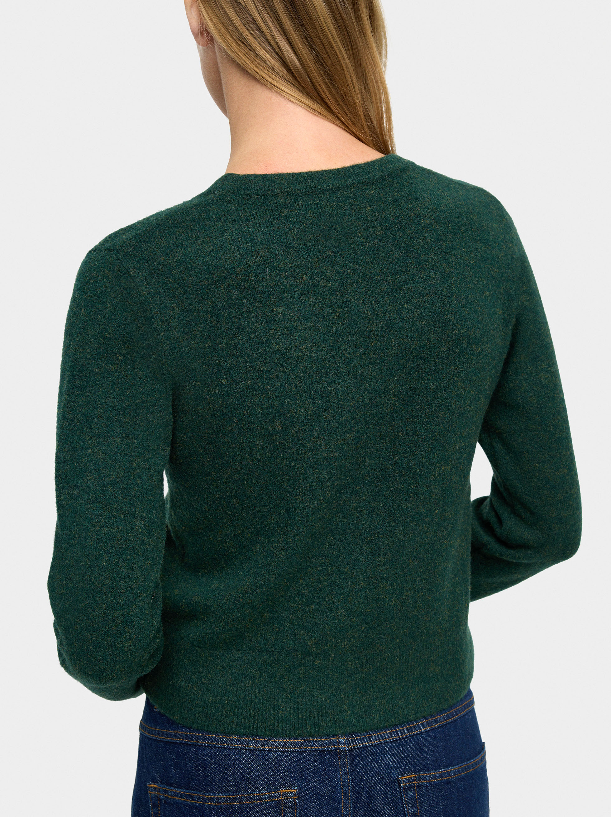 Cardigan en maille col en V image number 5.0
