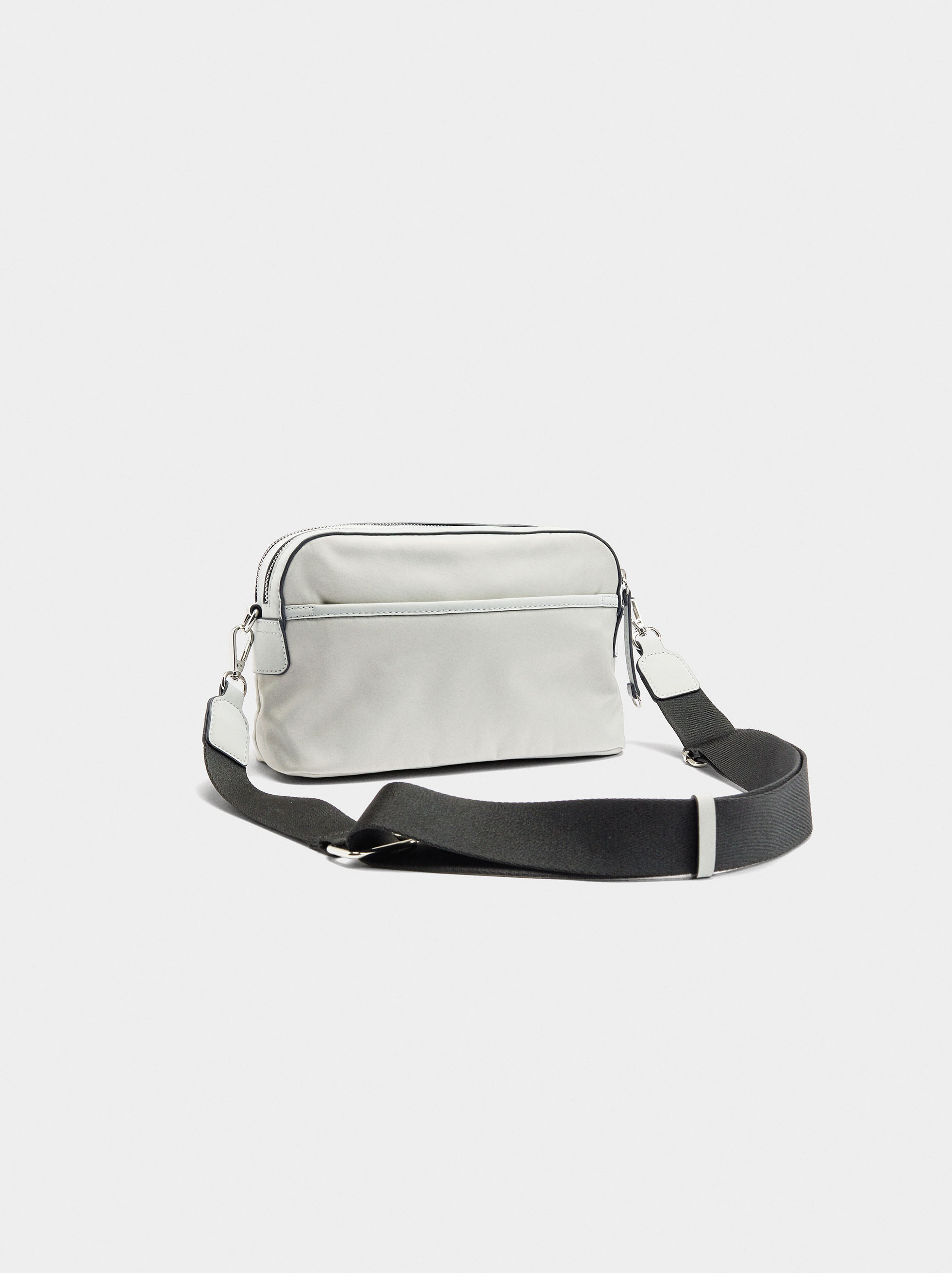 Nylon crossbody bag with flap image number 3.0