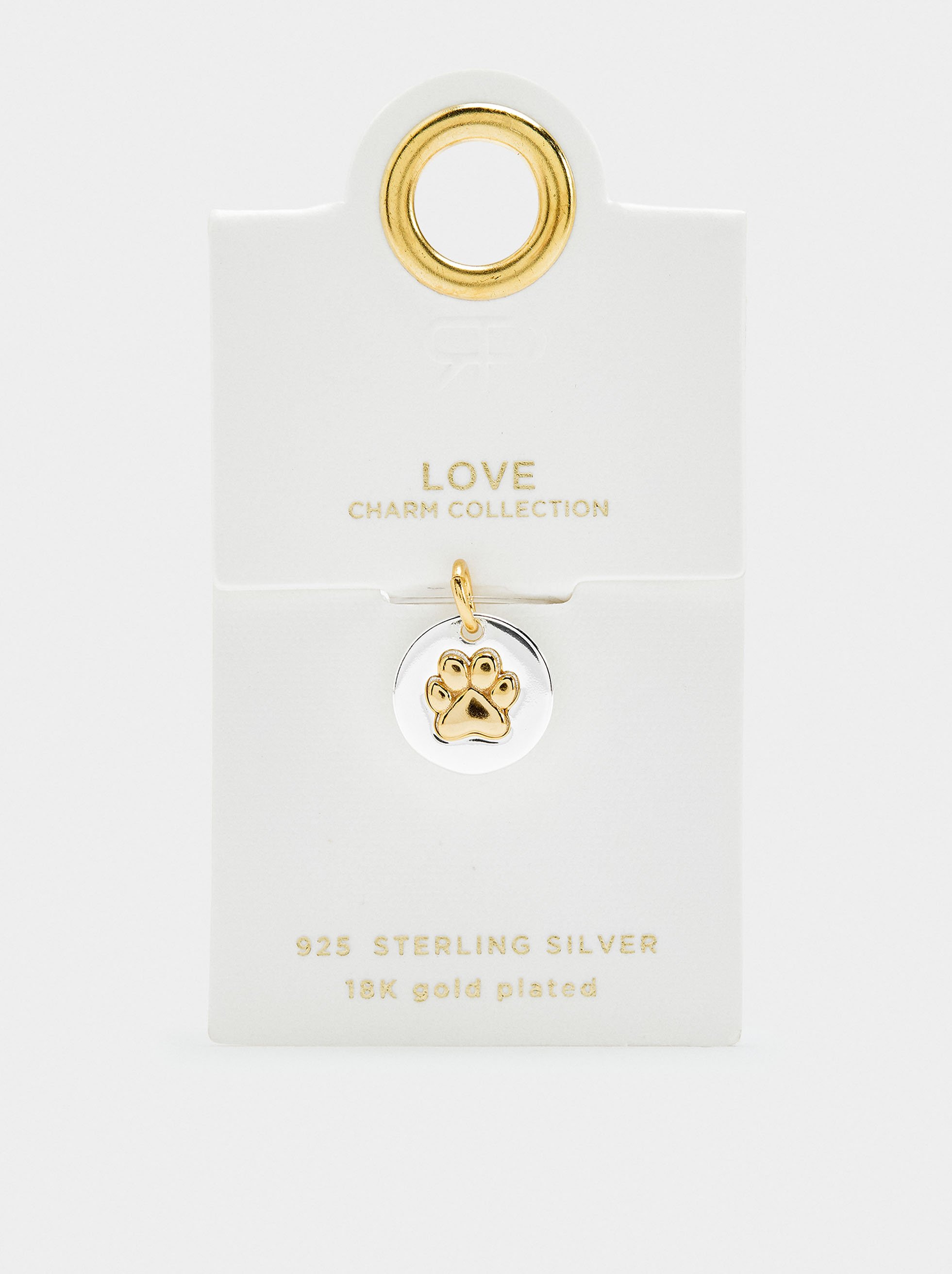 Bicolor animal paw charm - 925 sterling silver image number 4.0