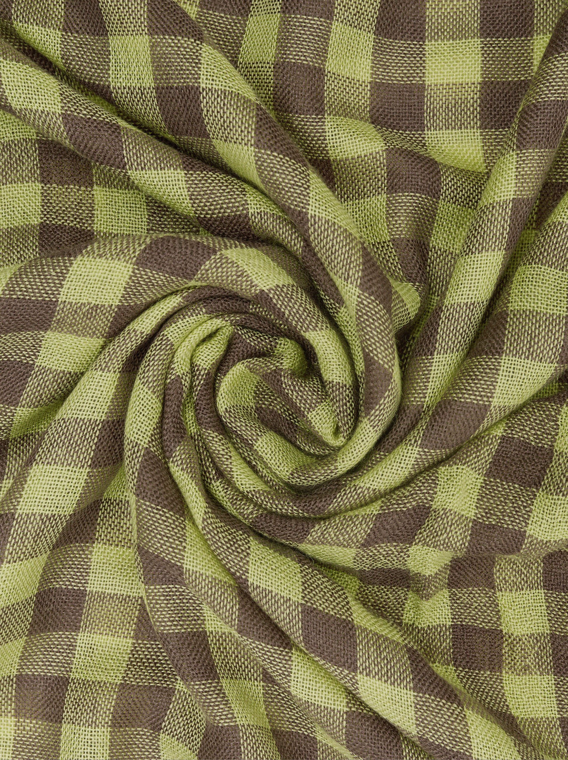 Jacquard checked scarf with wool image number 1.0