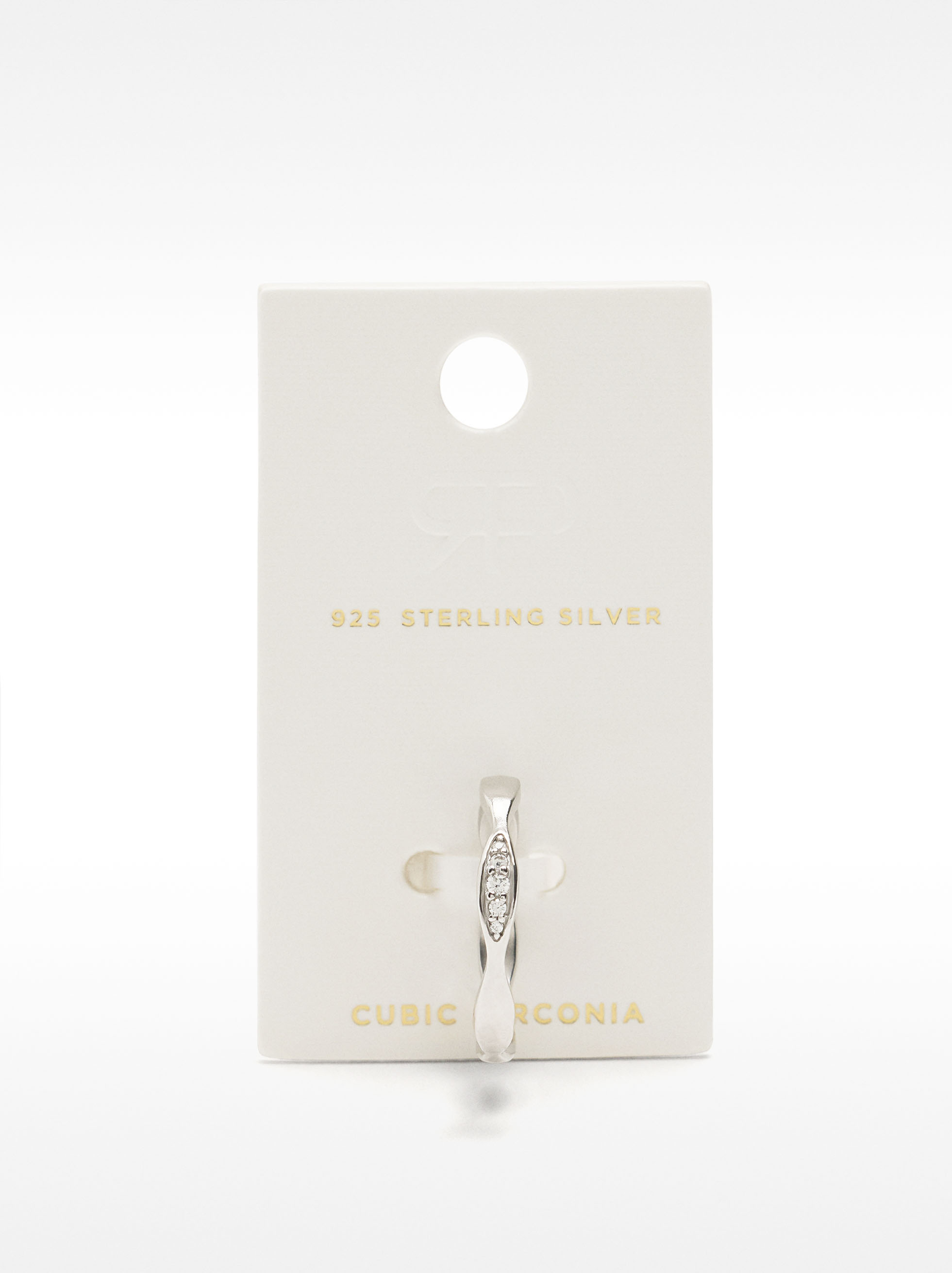 Anello onda con zirconi – argento sterling 925 image number 5.0