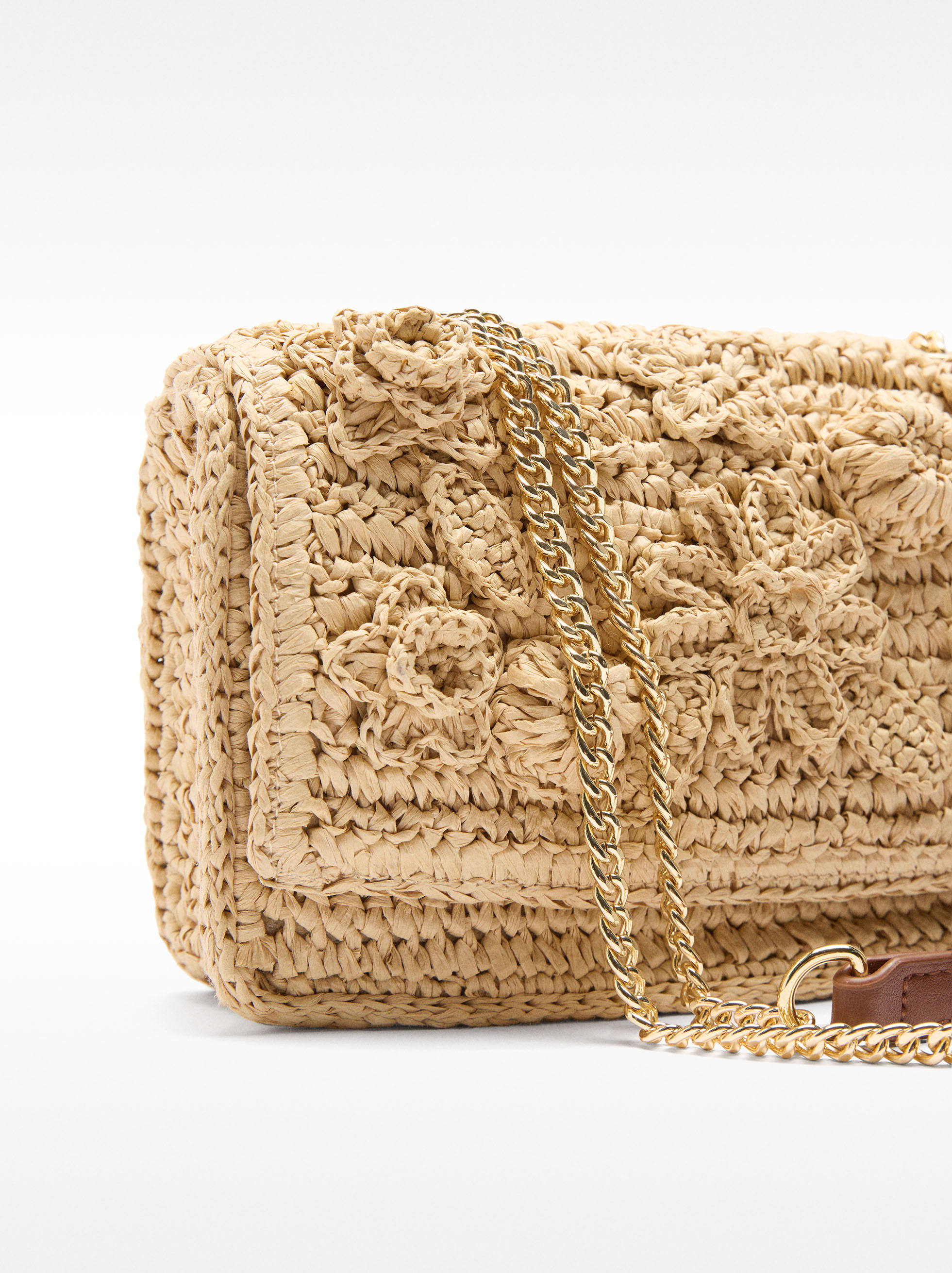 Straw-effect shoulder bag  image number 1.0